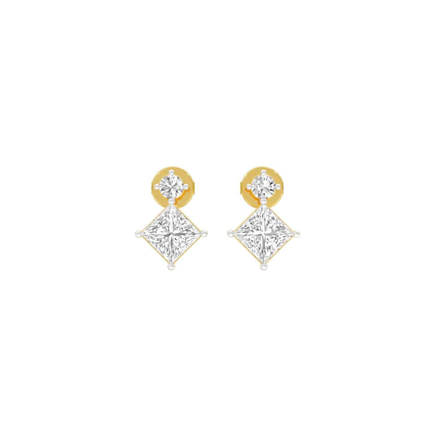 Lit Facet Diamond Drop Earrings 18 KT / Yellow Gold