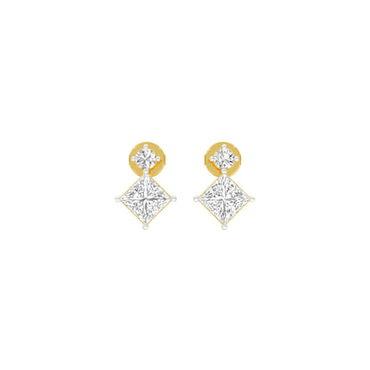 Lit Facet Diamond Drop Earrings 18 KT / Yellow Gold