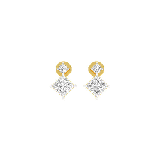 Lit Facet Diamond Drop Earrings 18 KT / Yellow Gold