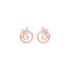 Petal Swirl Diamond Stud Earrings 18 KT / Rose Gold