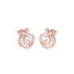 Petal Swirl Diamond Stud Earrings 18 KT / Rose Gold