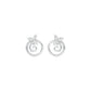 Petal Swirl Diamond Stud Earrings 18 KT / White Gold