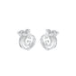 Petal Swirl Diamond Stud Earrings 18 KT / White Gold