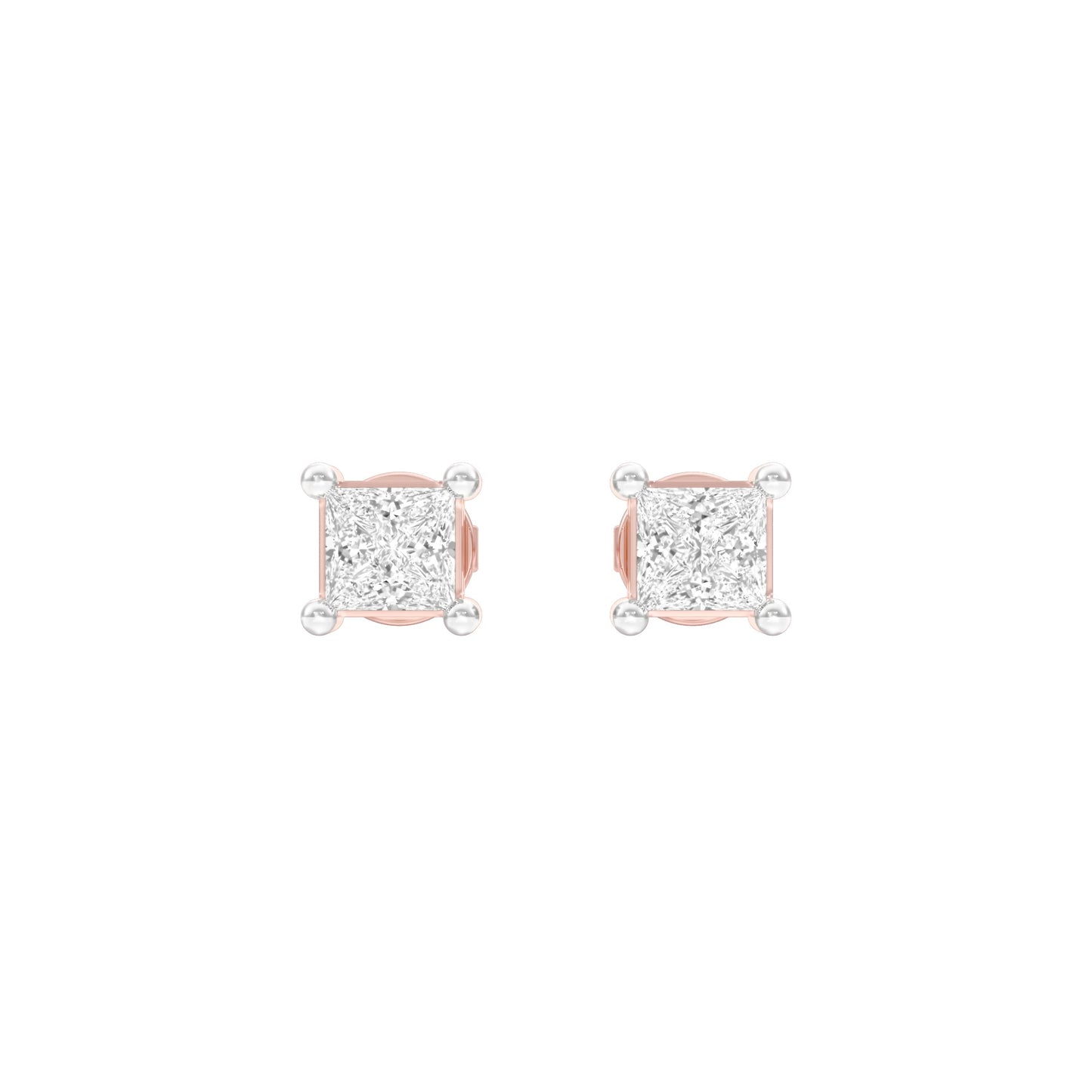 Fine Frame Diamond Stud Earrings 18 KT / Rose Gold