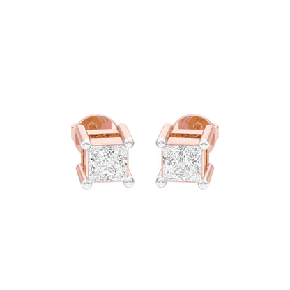 Fine Frame Diamond Stud Earrings 18 KT / Rose Gold