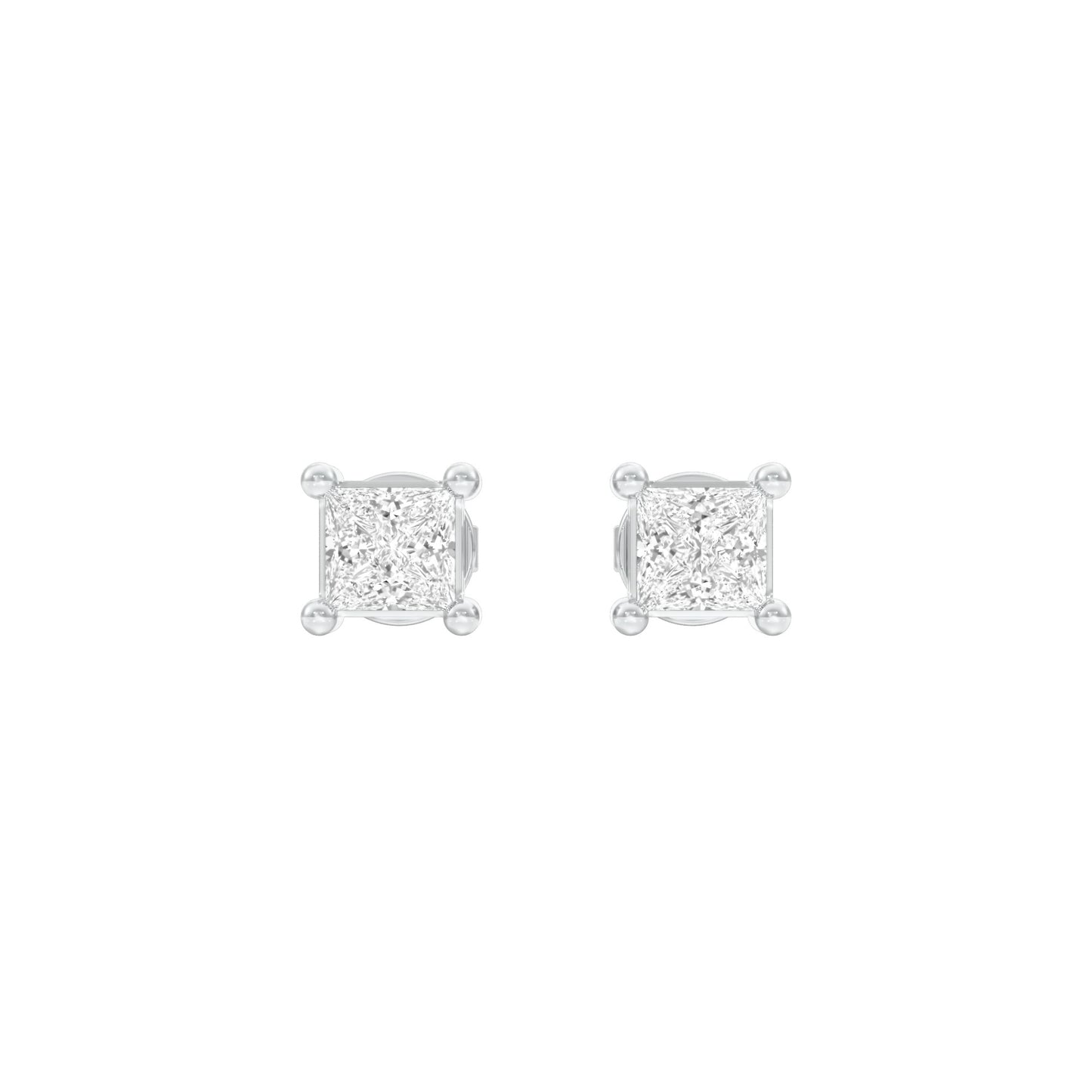 Fine Frame Diamond Stud Earrings 18 KT / White Gold