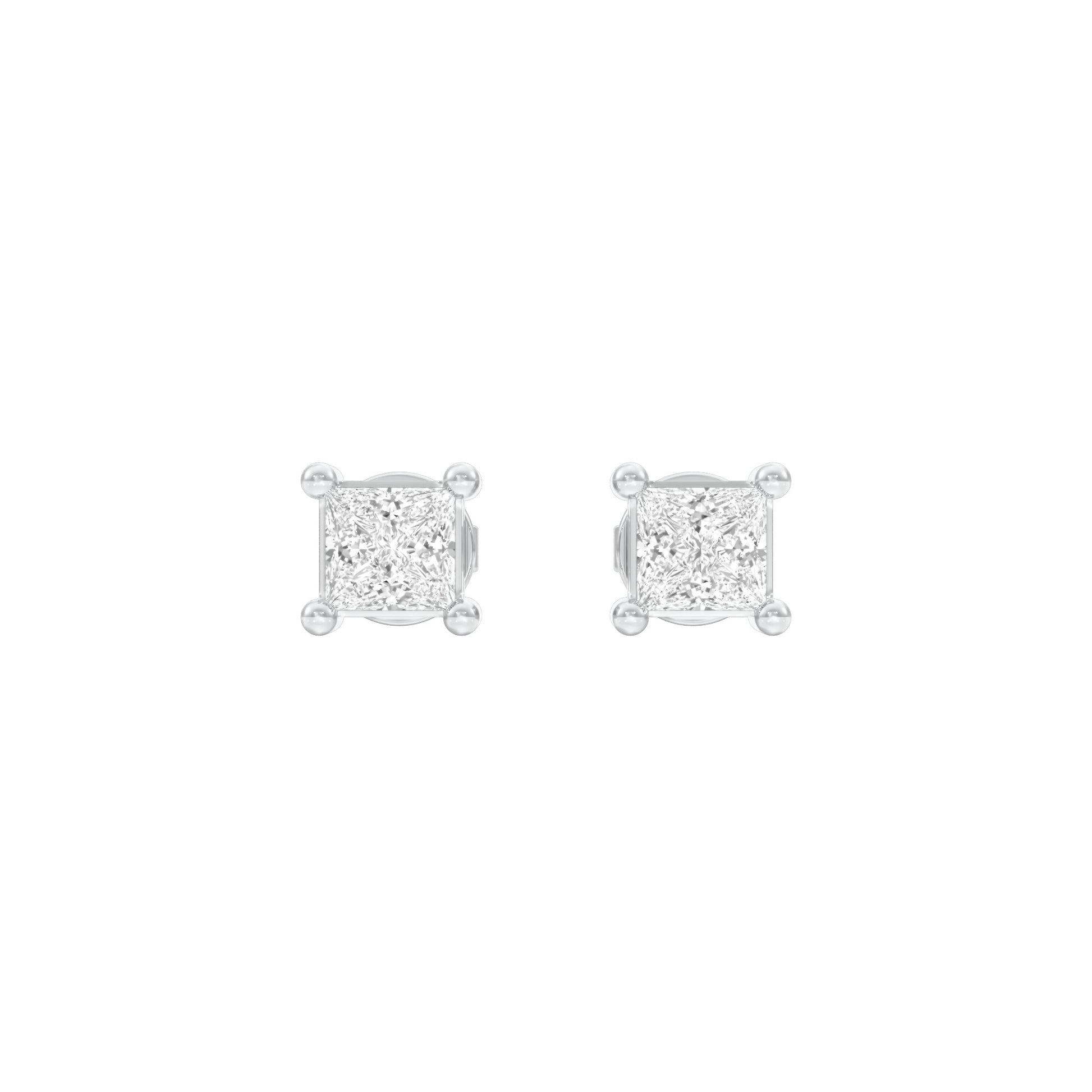 Fine Frame Diamond Stud Earrings 18 KT / White Gold