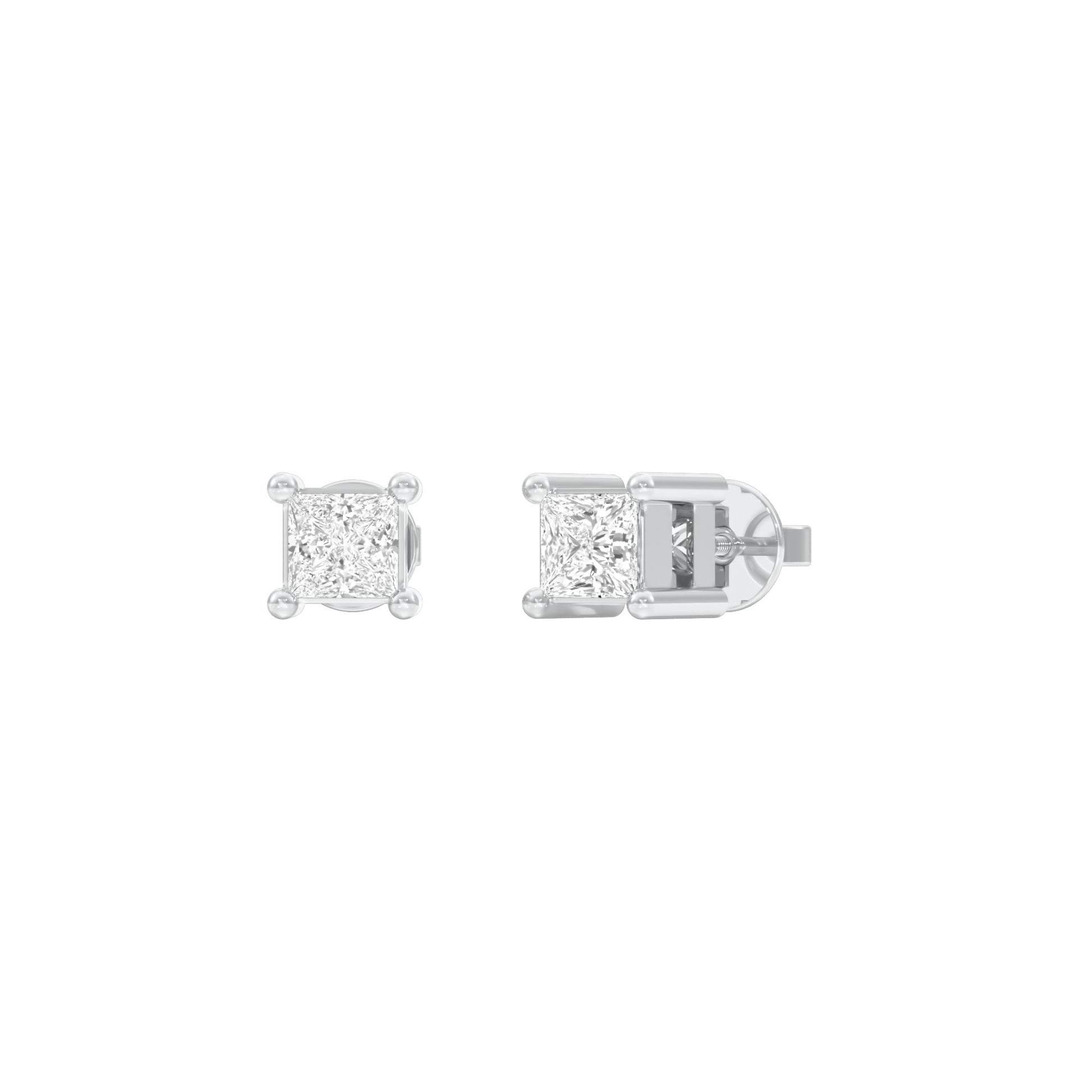 Fine Frame Diamond Stud Earrings 18 KT / White Gold