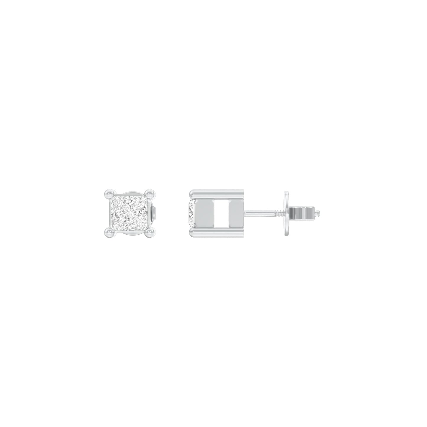Fine Frame Diamond Stud Earrings 18 KT / White Gold