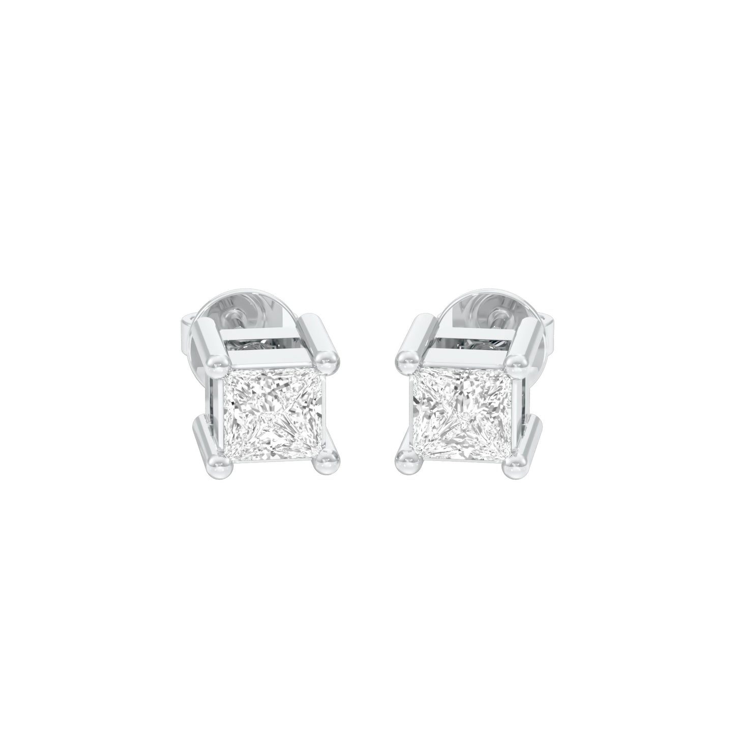 Fine Frame Diamond Stud Earrings 18 KT / White Gold