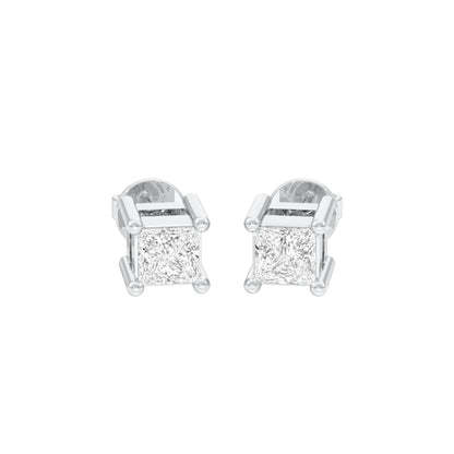 Fine Frame Diamond Stud Earrings 18 KT / White Gold