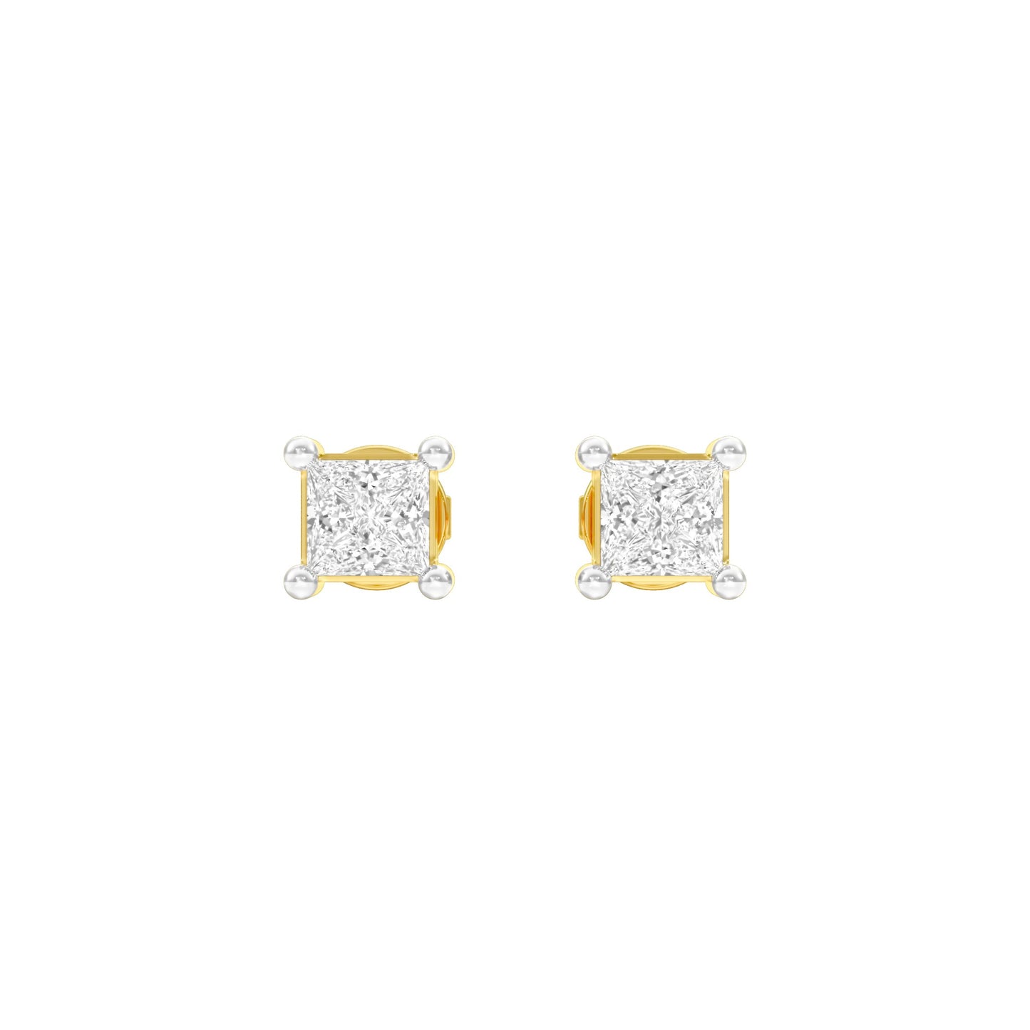Fine Frame Diamond Stud Earrings 18 KT / Yellow Gold