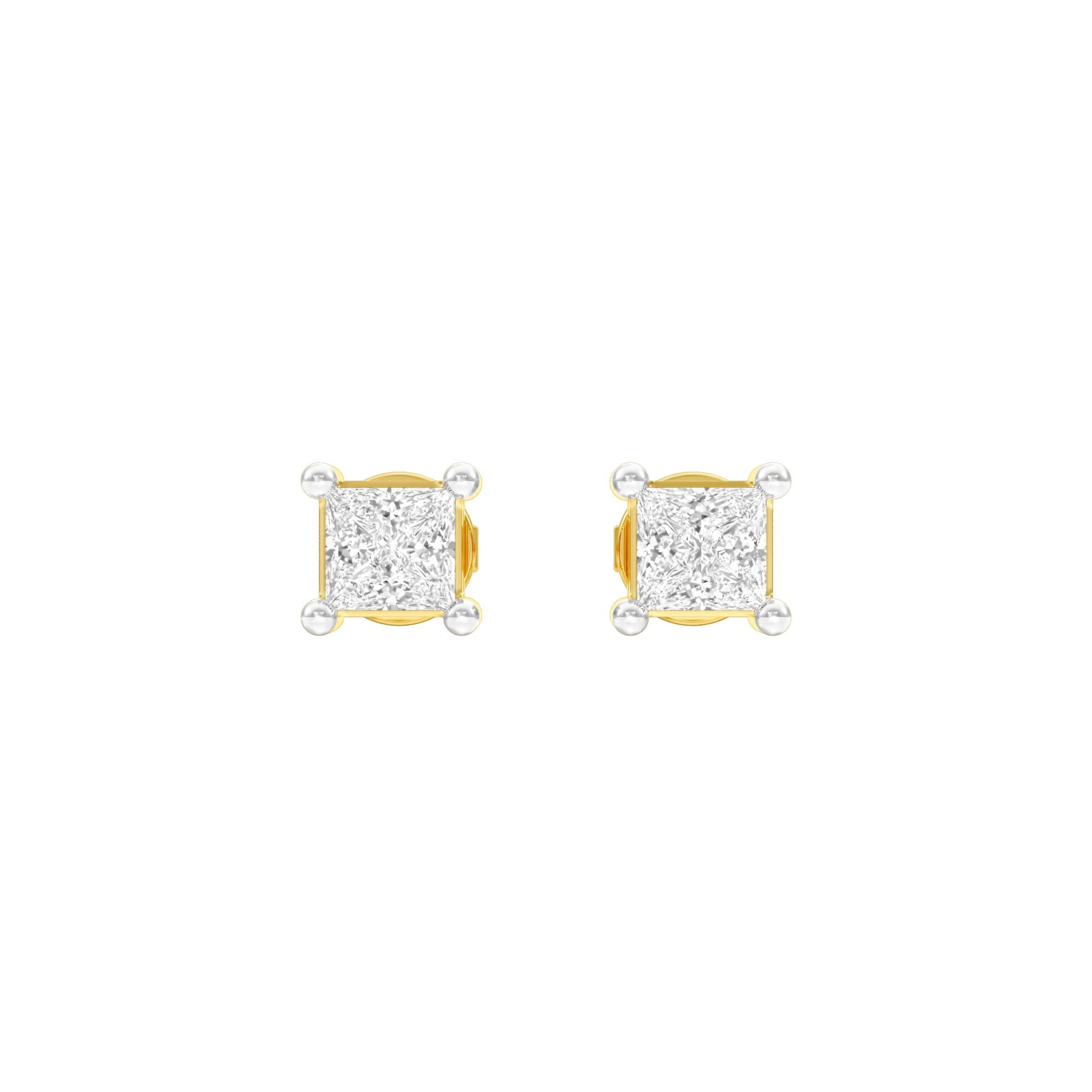 Fine Frame Diamond Stud Earrings 18 KT / Yellow Gold