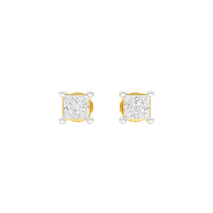 Fine Frame Diamond Stud Earrings 18 KT / Yellow Gold