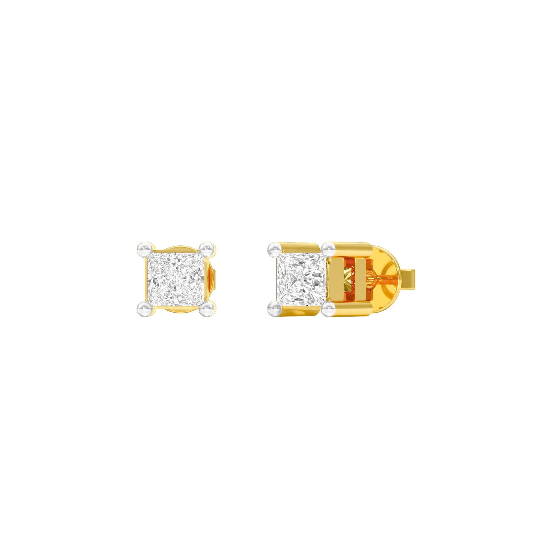 Fine Frame Diamond Stud Earrings 18 KT / Yellow Gold