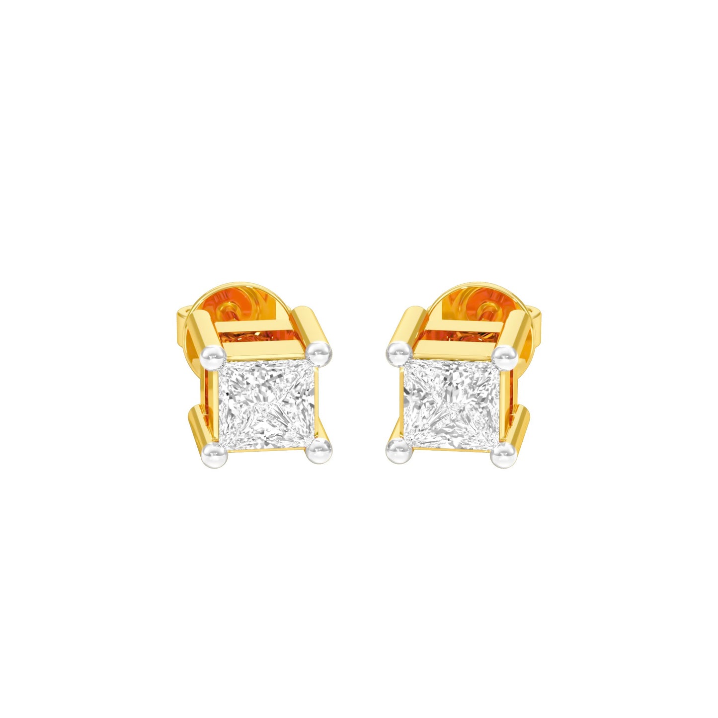 Fine Frame Diamond Stud Earrings 18 KT / Yellow Gold