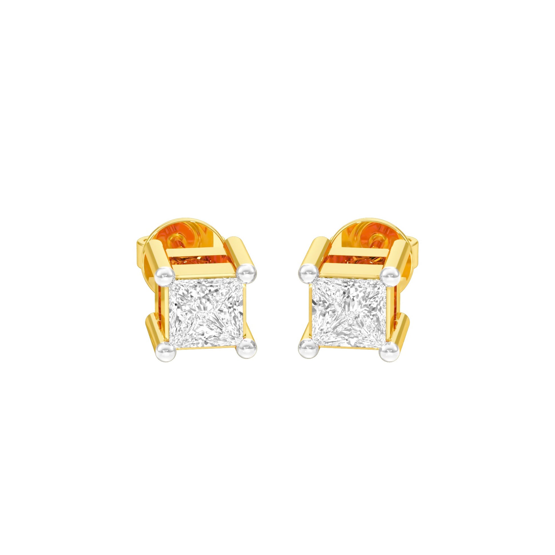 Fine Frame Diamond Stud Earrings 18 KT / Yellow Gold