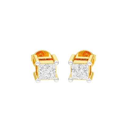 Fine Frame Diamond Stud Earrings 18 KT / Yellow Gold