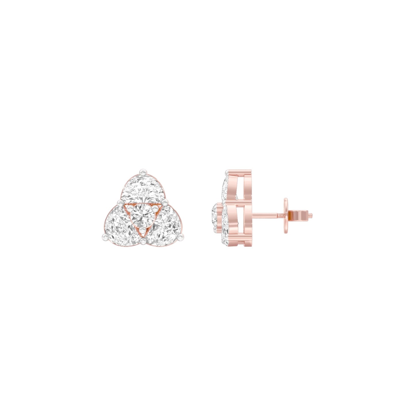 Cloud Luxe Diamond Stud Earrings 18 KT / Rose Gold