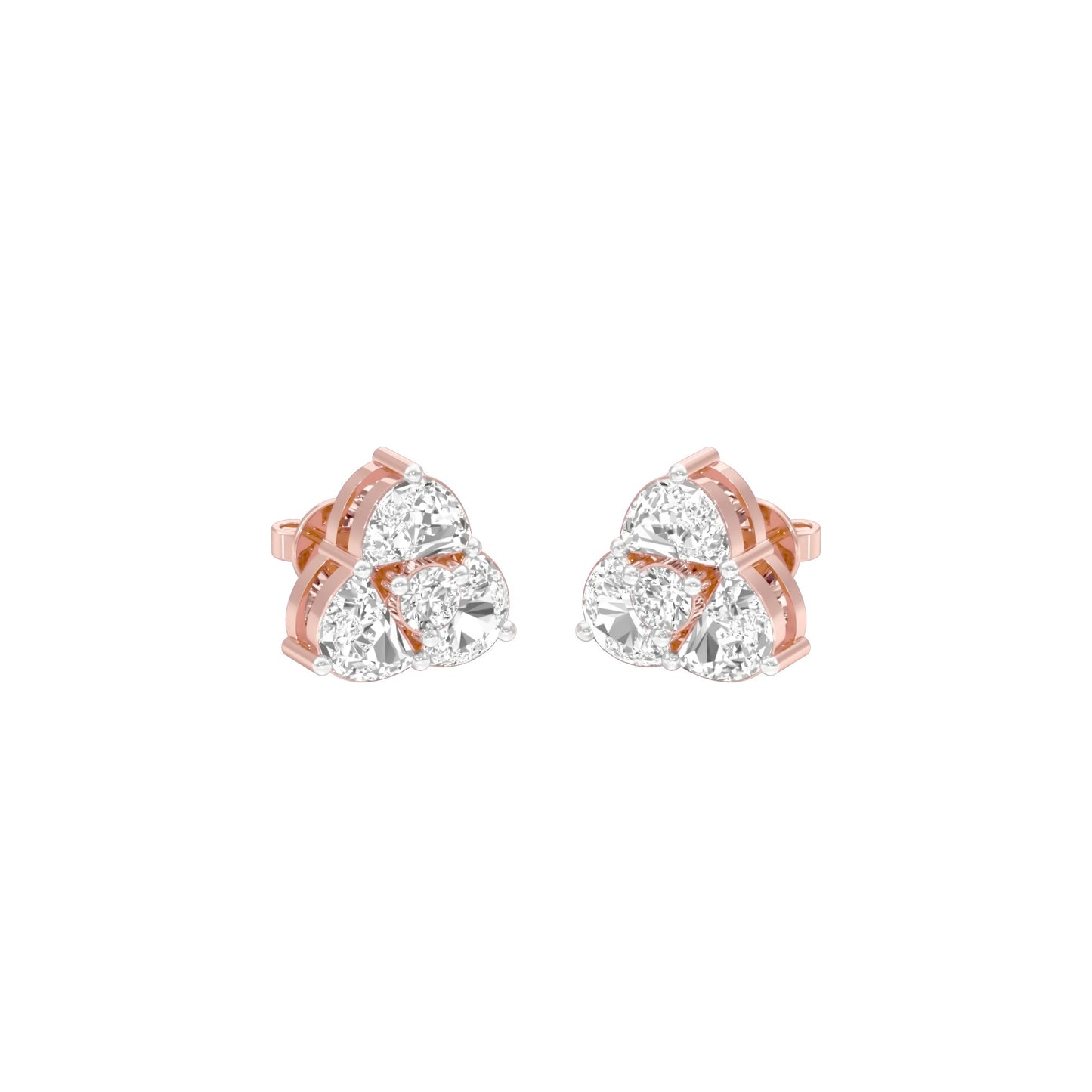 Cloud Luxe Diamond Stud Earrings 18 KT / Rose Gold