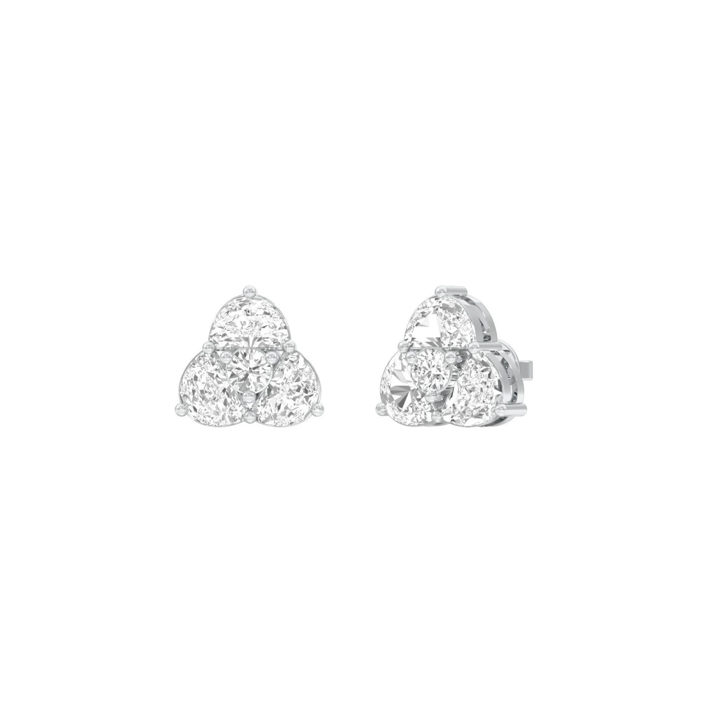 Cloud Luxe Diamond Stud Earrings 18 KT / White Gold