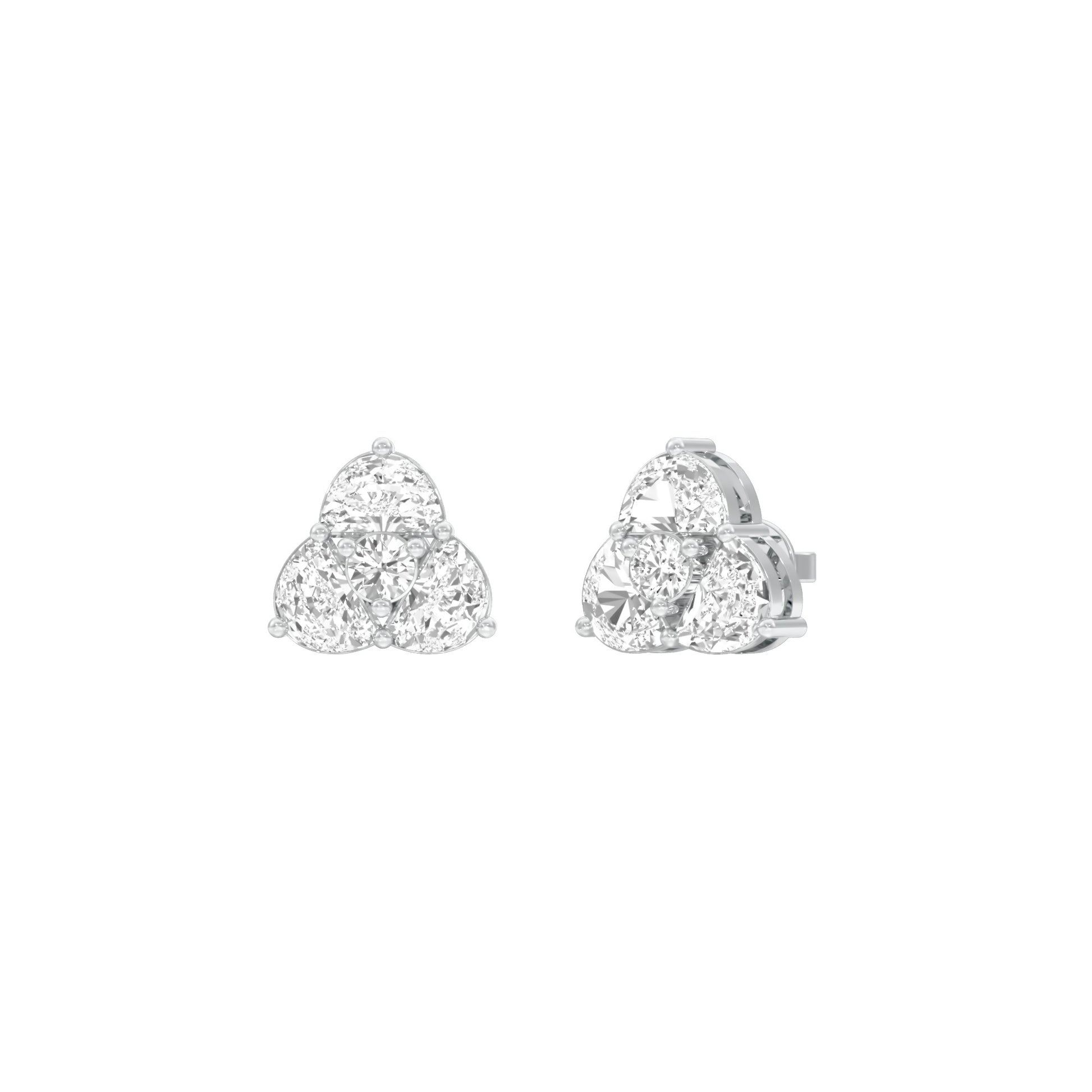 Cloud Luxe Diamond Stud Earrings 18 KT / White Gold