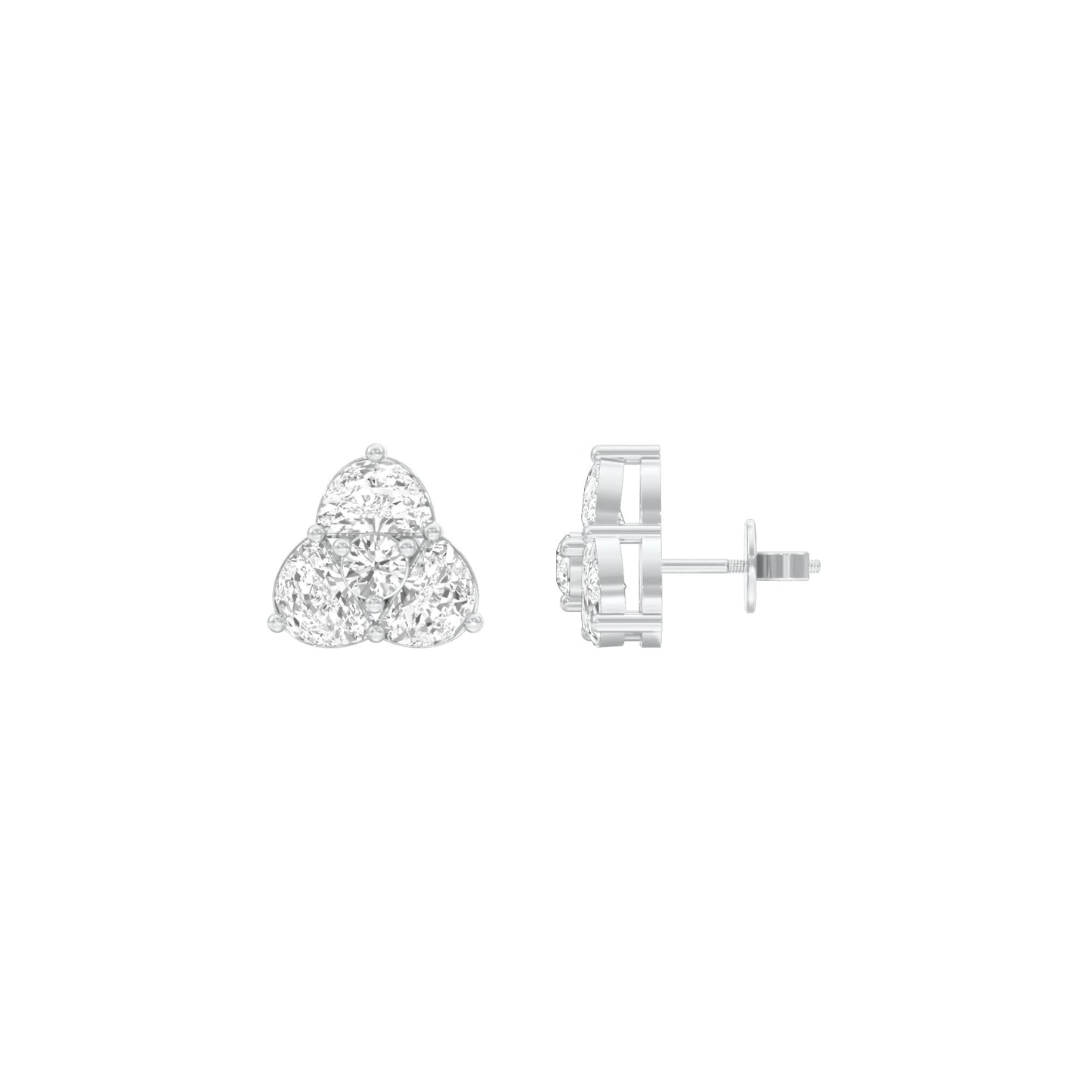 Cloud Luxe Diamond Stud Earrings 18 KT / White Gold