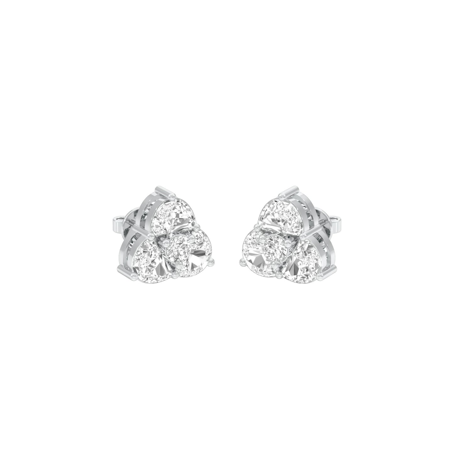 Cloud Luxe Diamond Stud Earrings 18 KT / White Gold