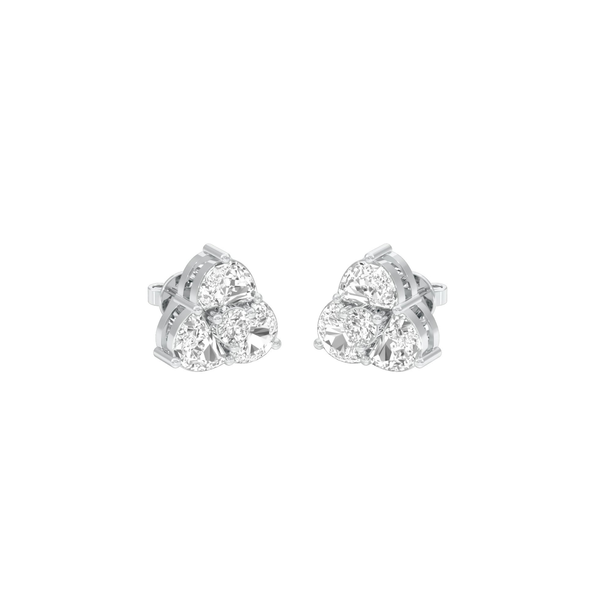 Cloud Luxe Diamond Stud Earrings 18 KT / White Gold