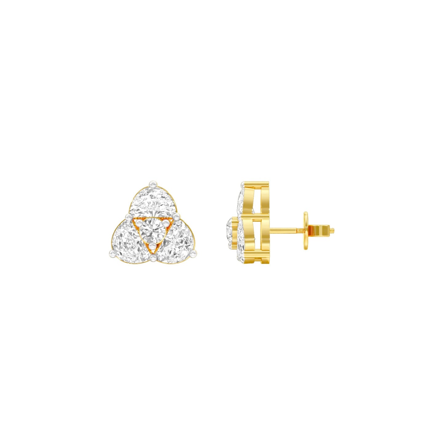 Cloud Luxe Diamond Stud Earrings 18 KT / Yellow Gold