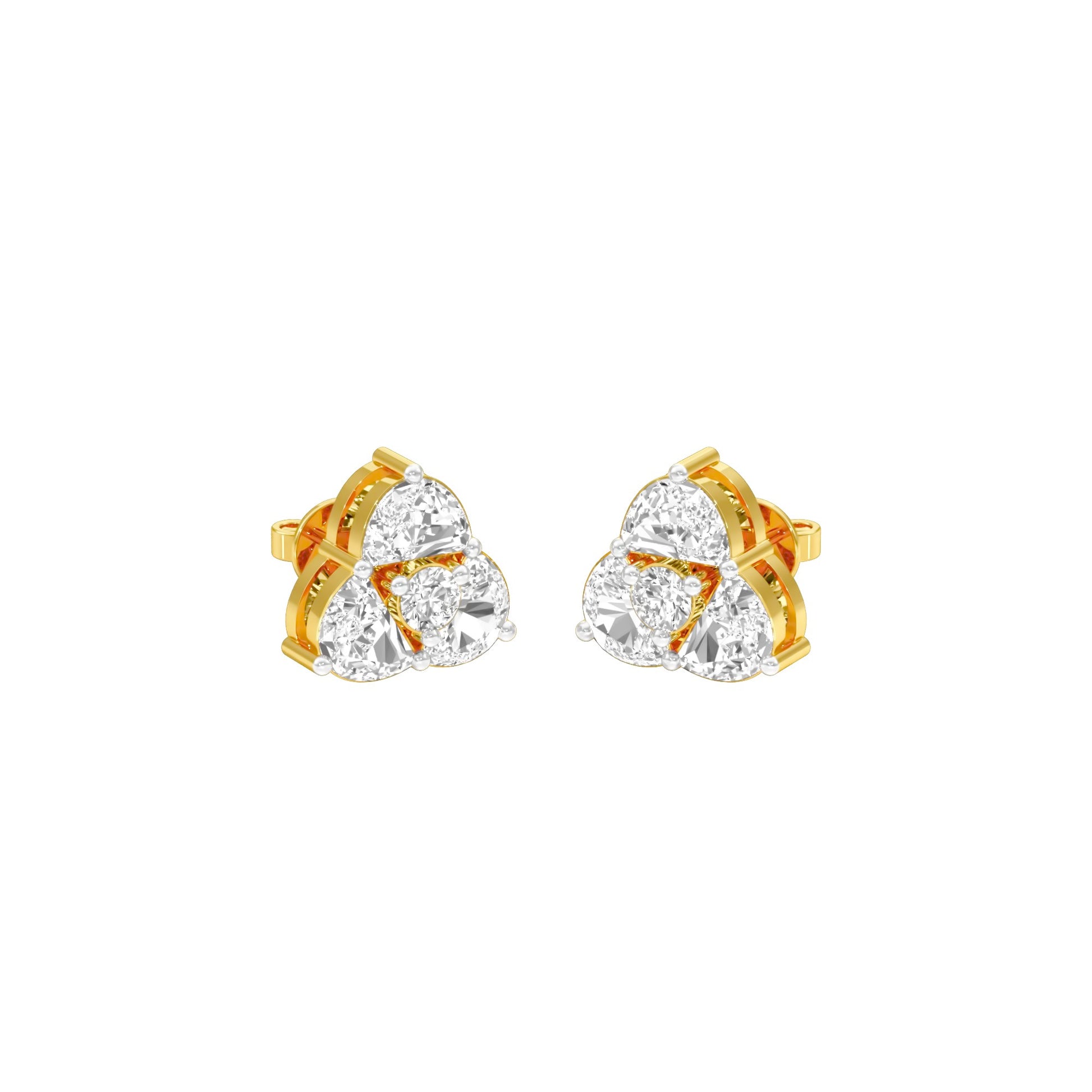 Cloud Luxe Diamond Stud Earrings 18 KT / Yellow Gold