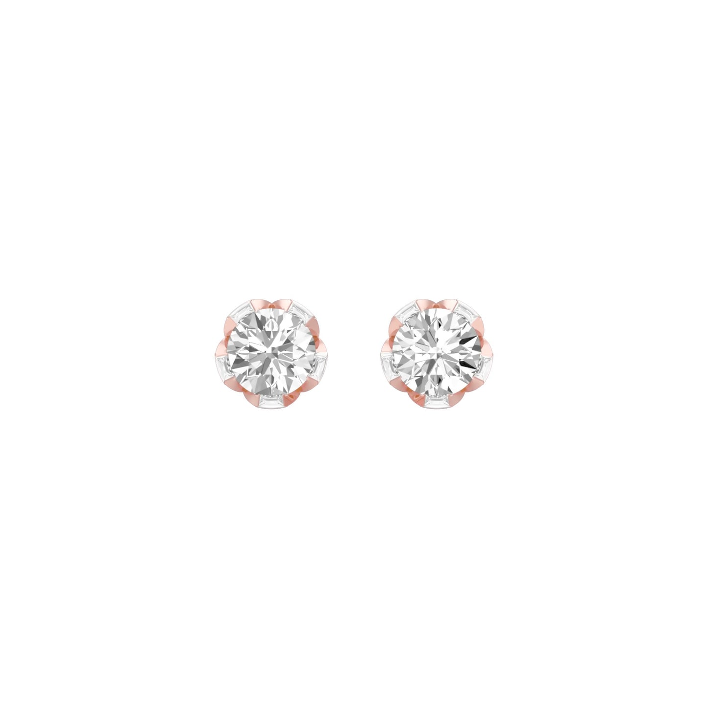 GoldBloom Diamond Stud Earrings 18 KT / Rose Gold