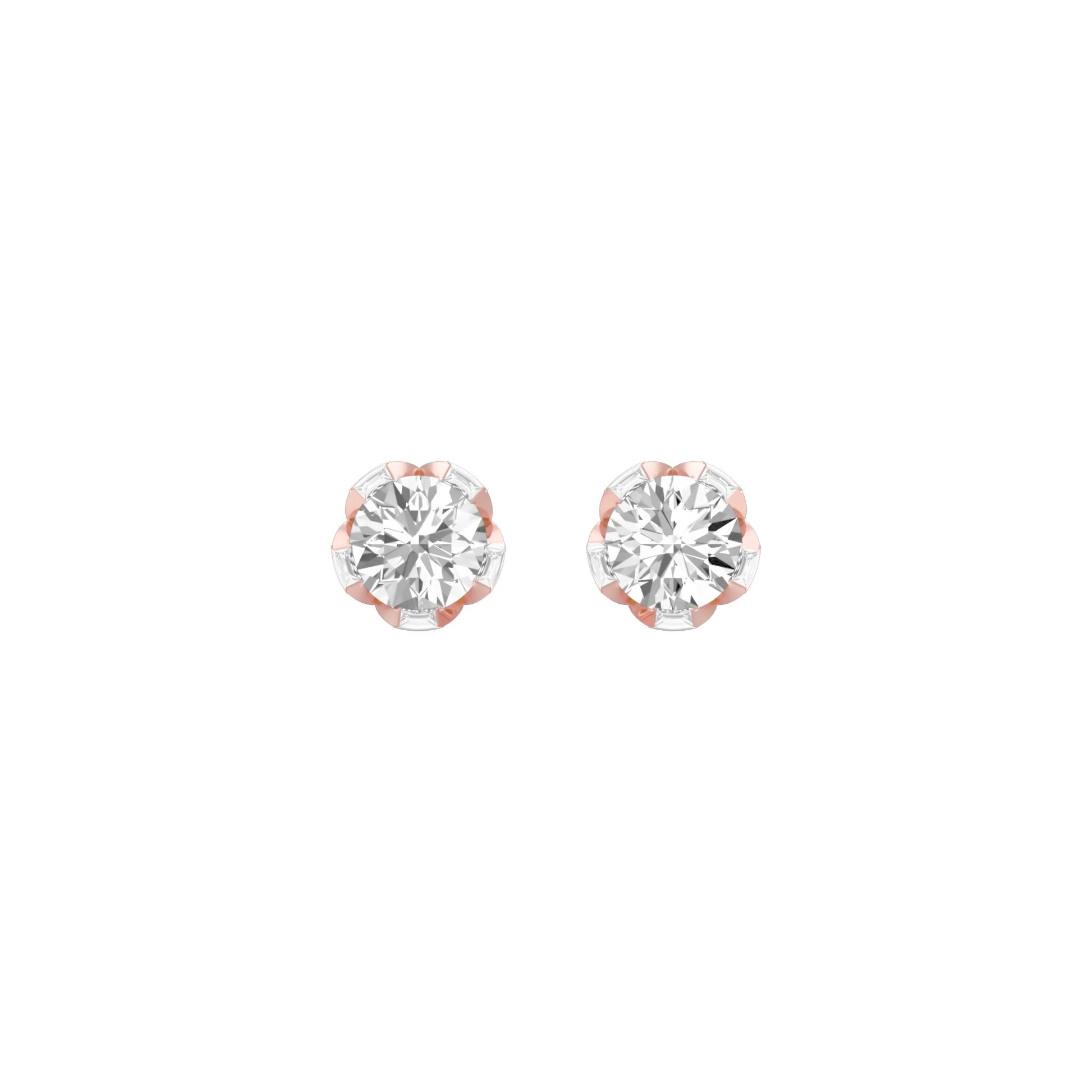 GoldBloom Diamond Stud Earrings 18 KT / Rose Gold