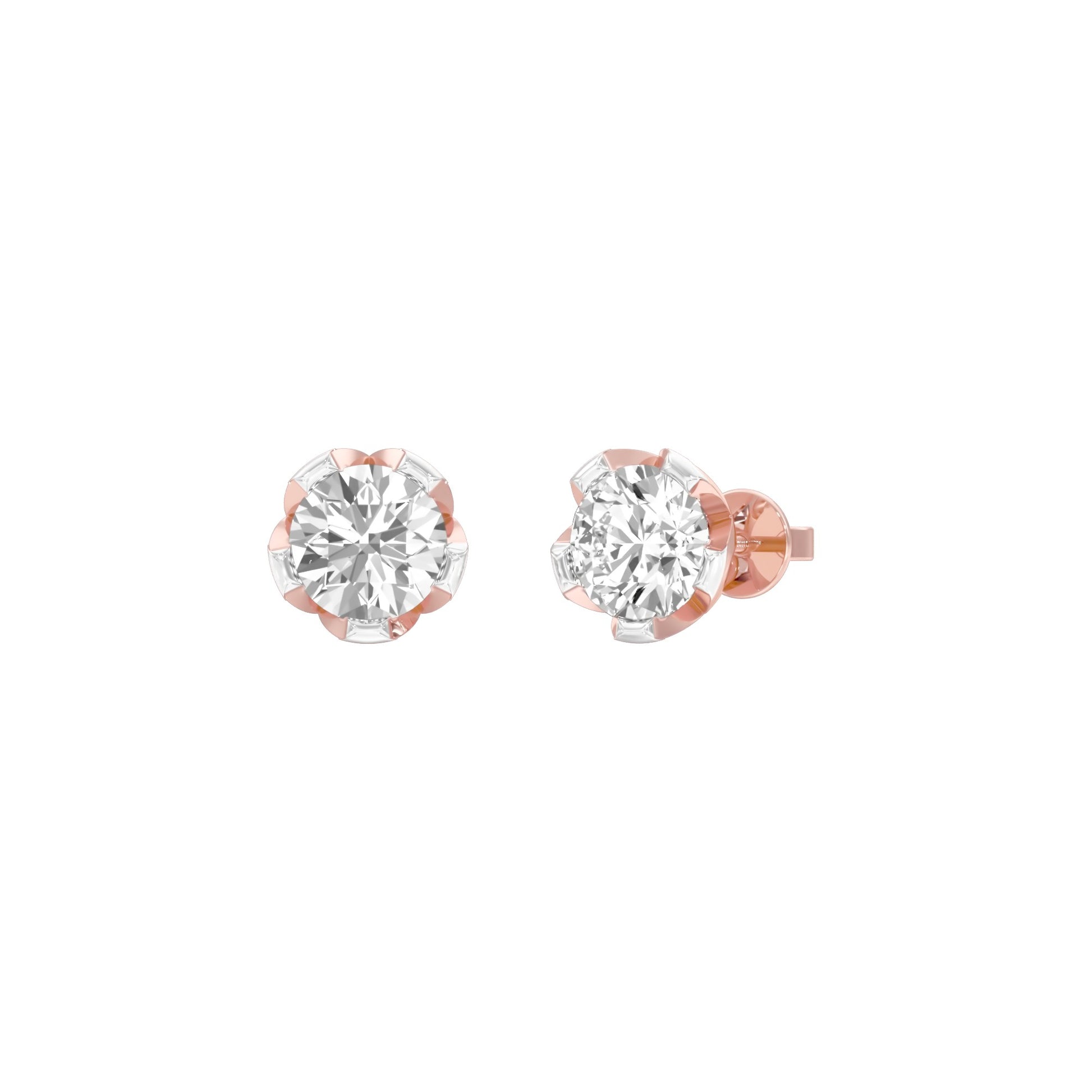 GoldBloom Diamond Stud Earrings 18 KT / Rose Gold