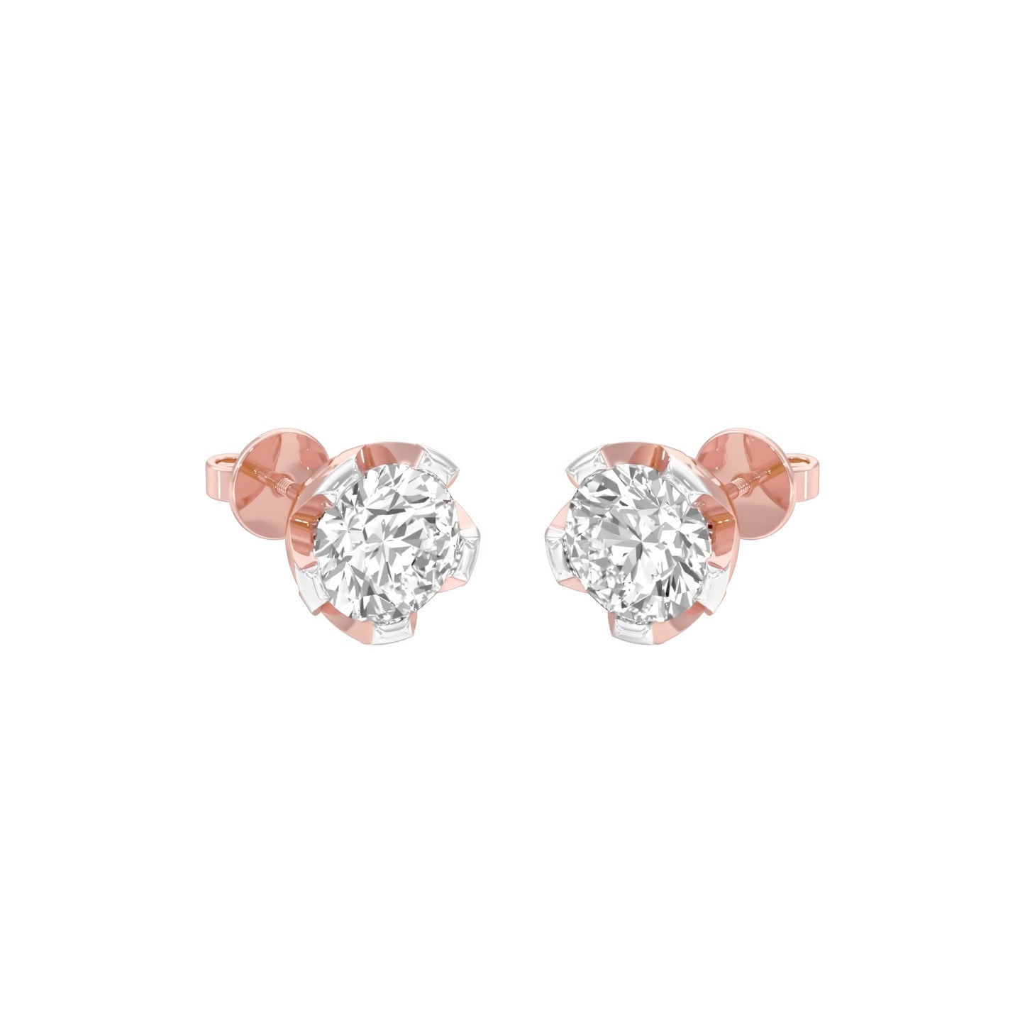 GoldBloom Diamond Stud Earrings 18 KT / Rose Gold