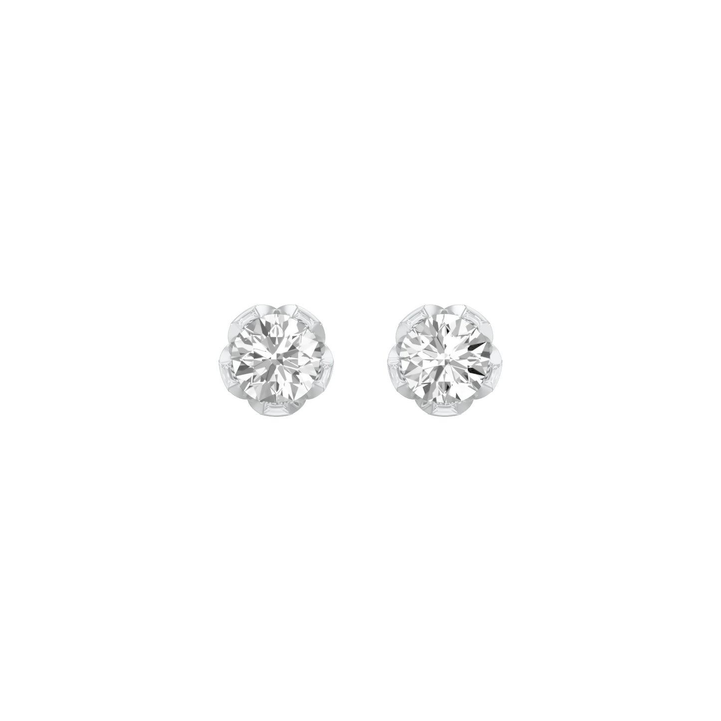 GoldBloom Diamond Stud Earrings 18 KT / White Gold