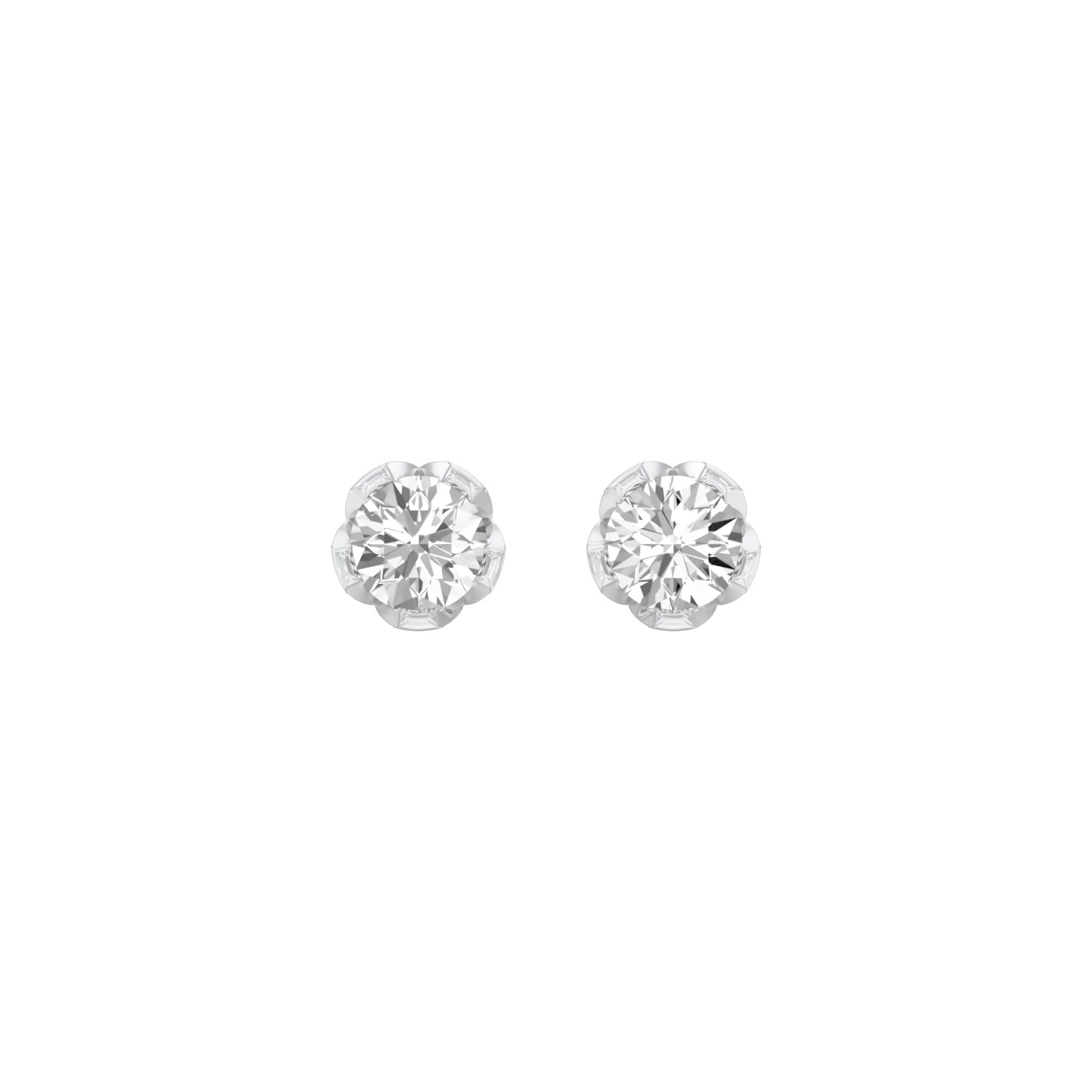 GoldBloom Diamond Stud Earrings 18 KT / White Gold