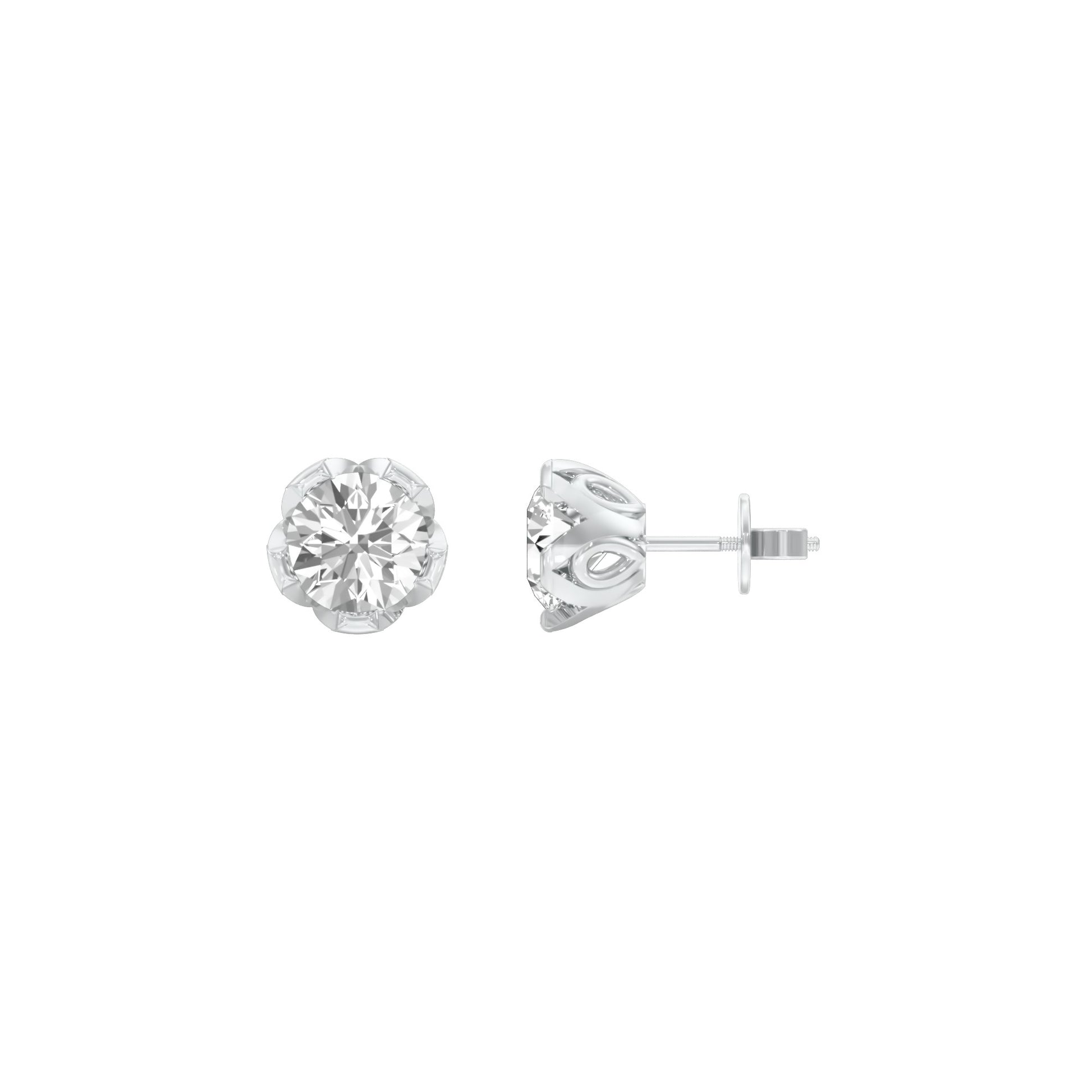 GoldBloom Diamond Stud Earrings 18 KT / White Gold