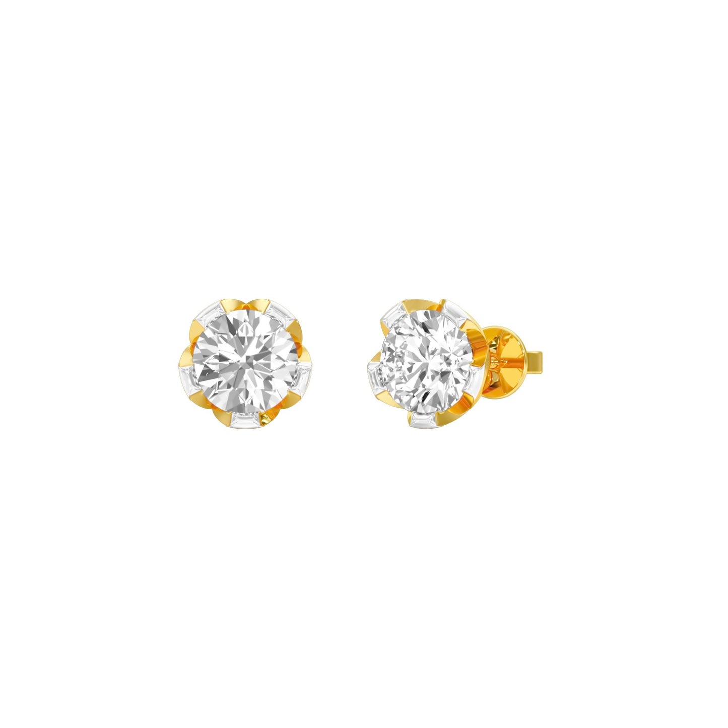 GoldBloom Diamond Stud Earrings 18 KT / Yellow Gold