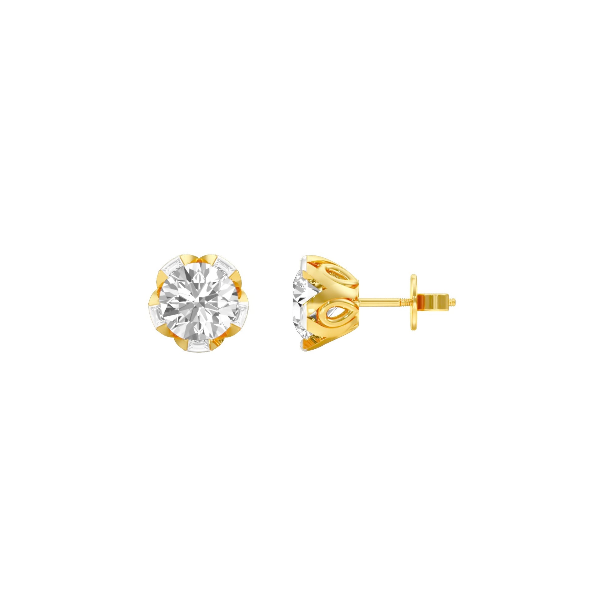 GoldBloom Diamond Stud Earrings 18 KT / Yellow Gold