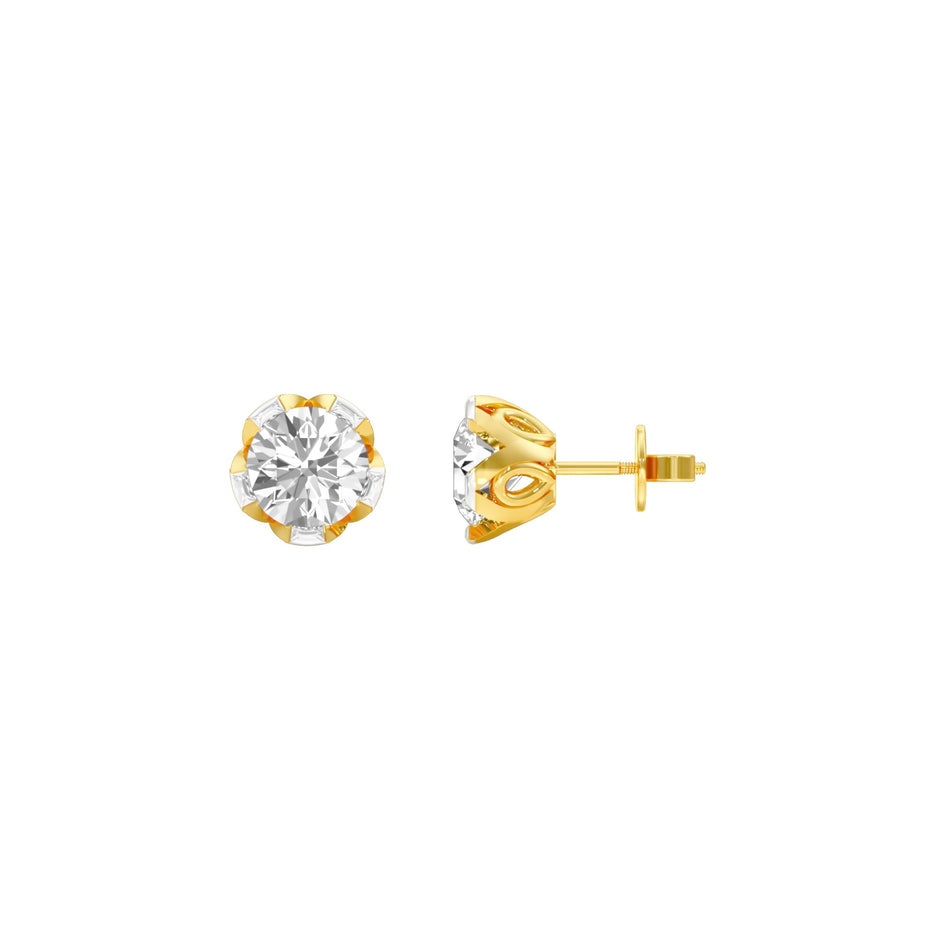 GoldBloom Diamond Stud Earrings 18 KT / Yellow Gold