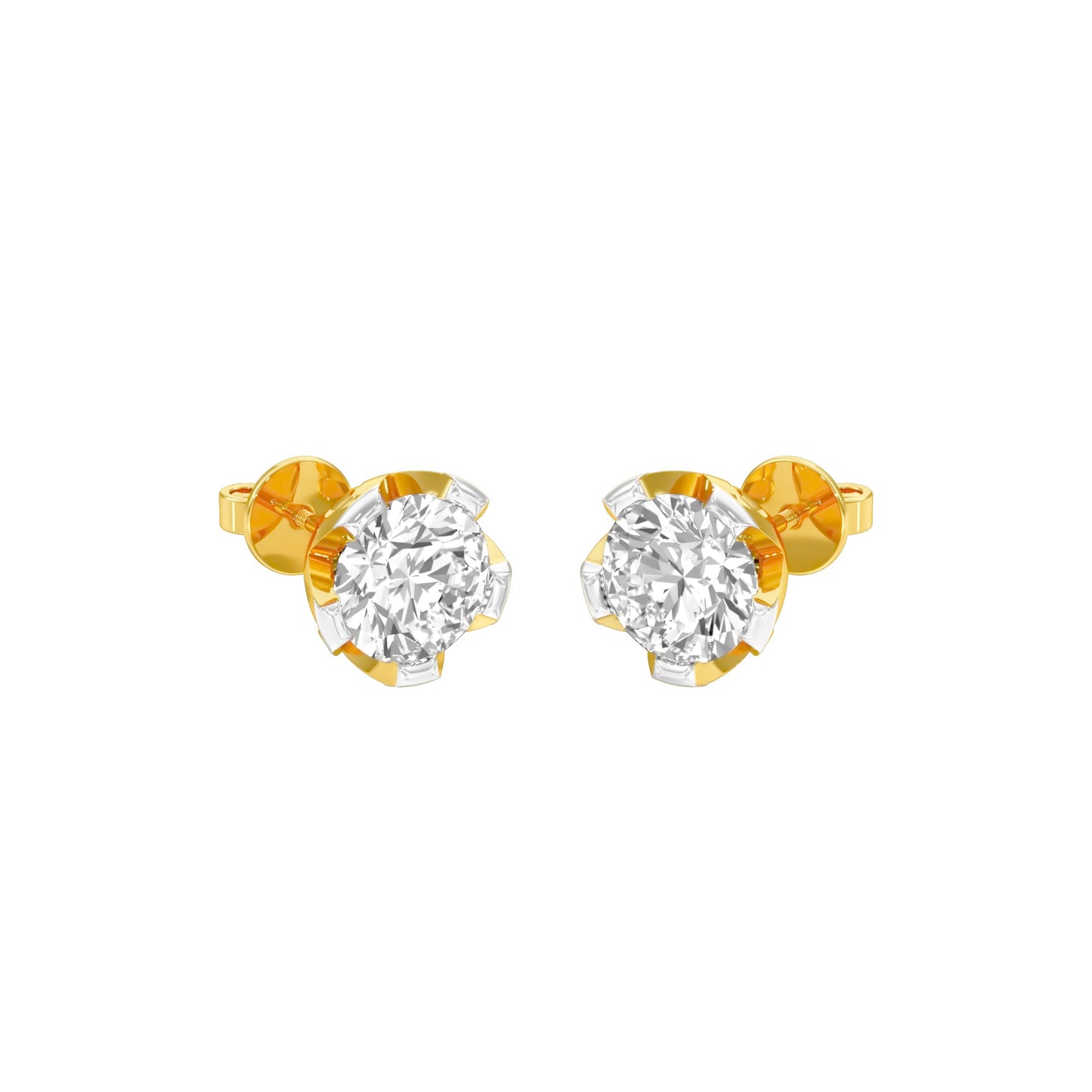 GoldBloom Diamond Stud Earrings 18 KT / Yellow Gold