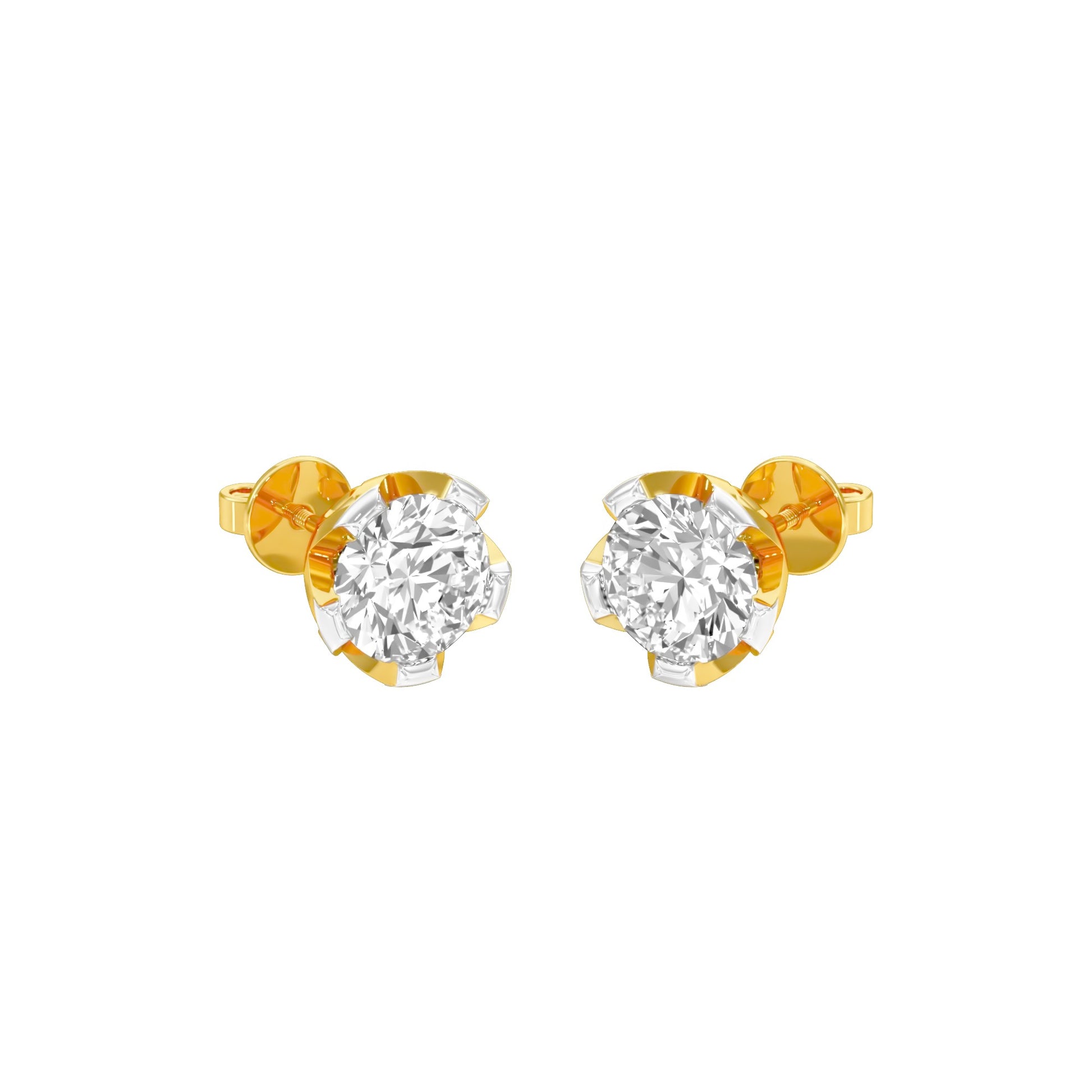 GoldBloom Diamond Stud Earrings 18 KT / Yellow Gold