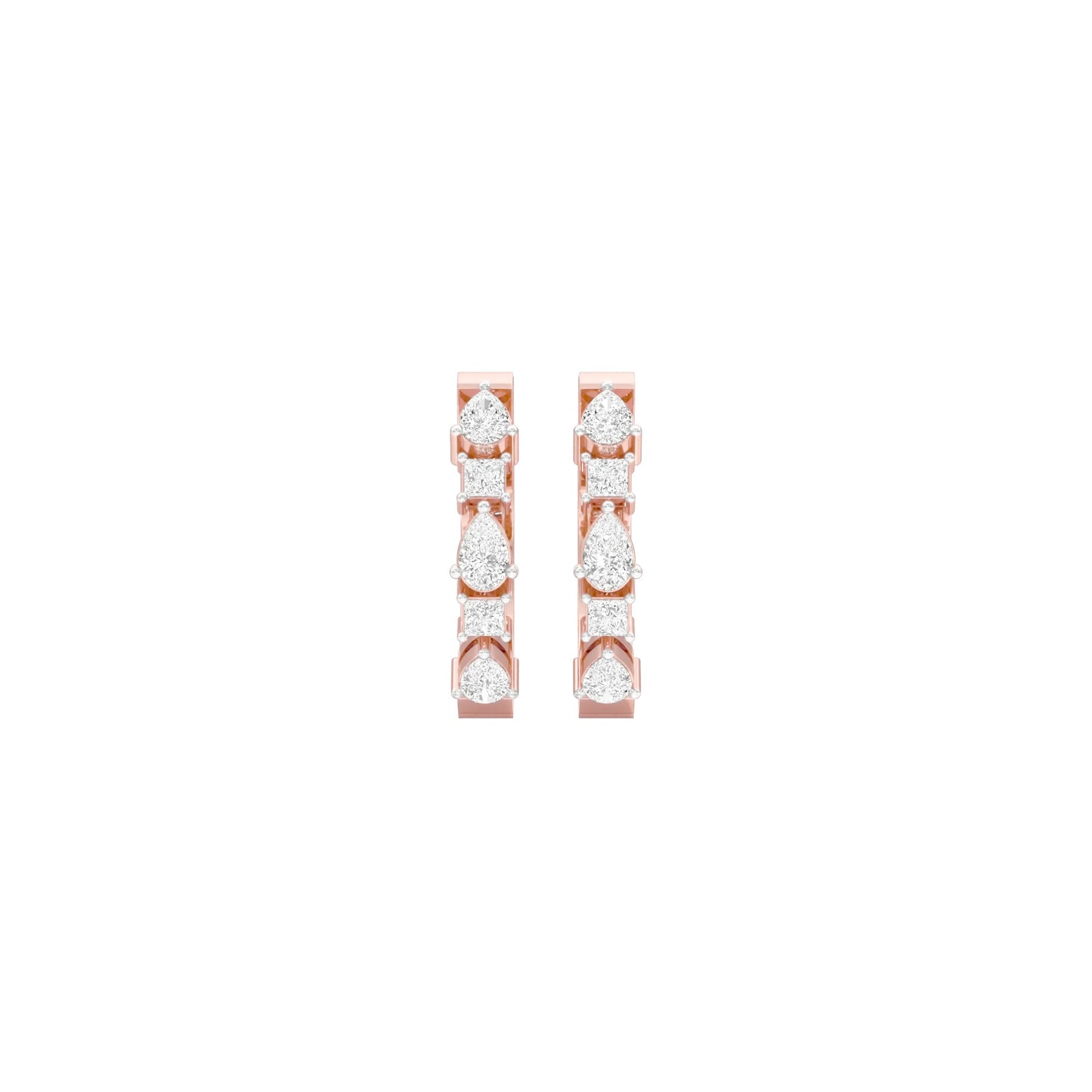 Lumi Stack Diamond Bali Earrings 18 KT / Rose Gold