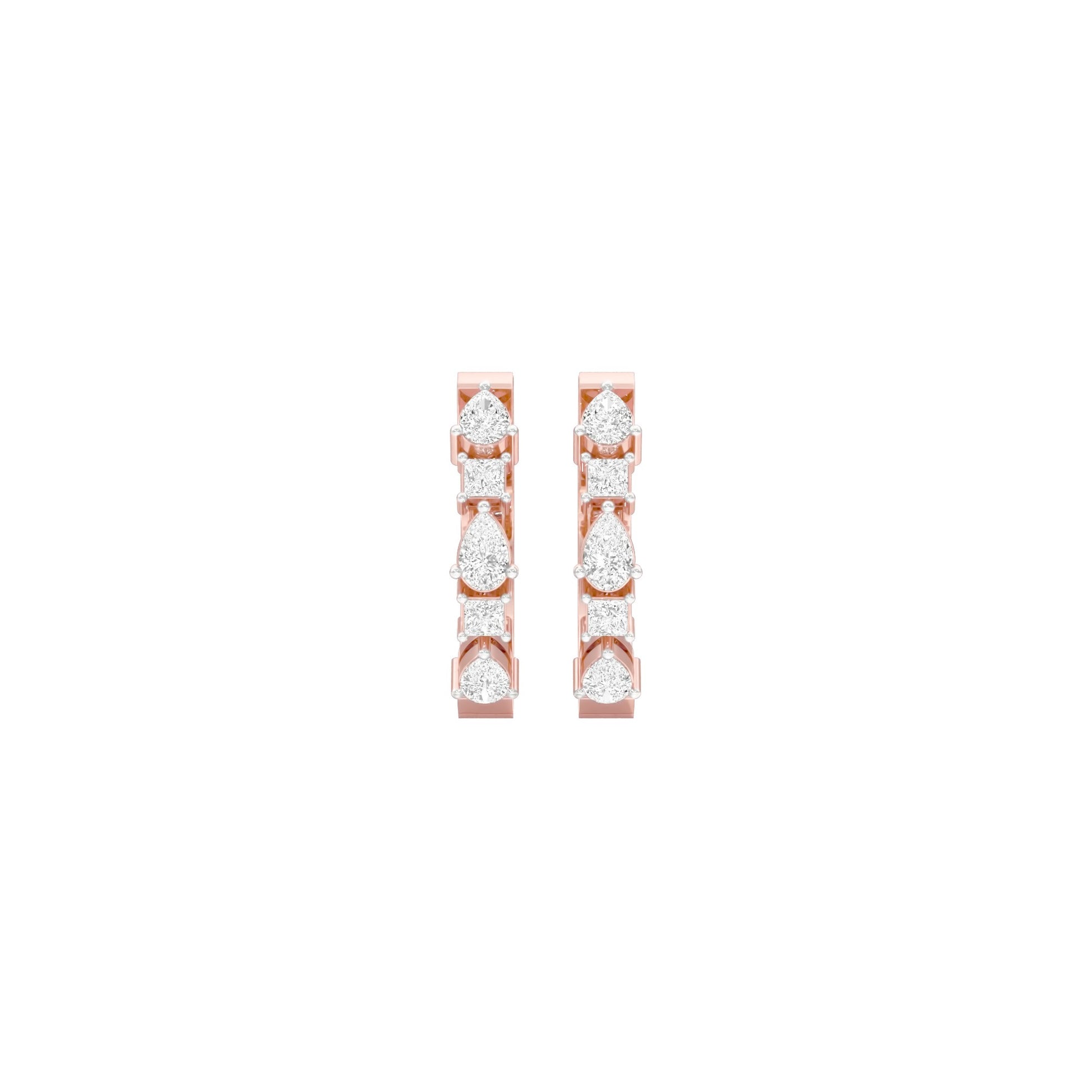 Lumi Stack Diamond Bali Earrings 18 KT / Rose Gold