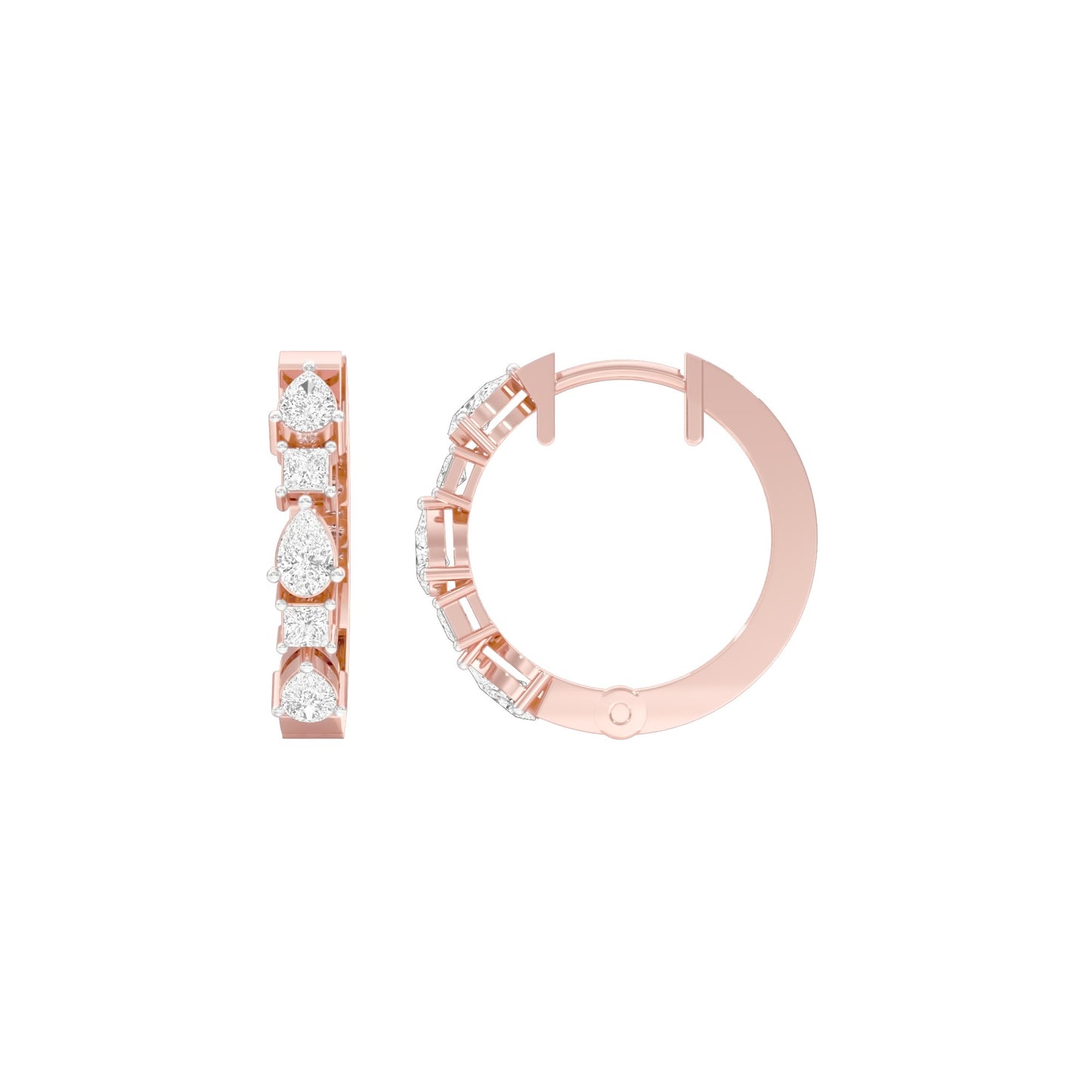 Lumi Stack Diamond Bali Earrings 18 KT / Rose Gold