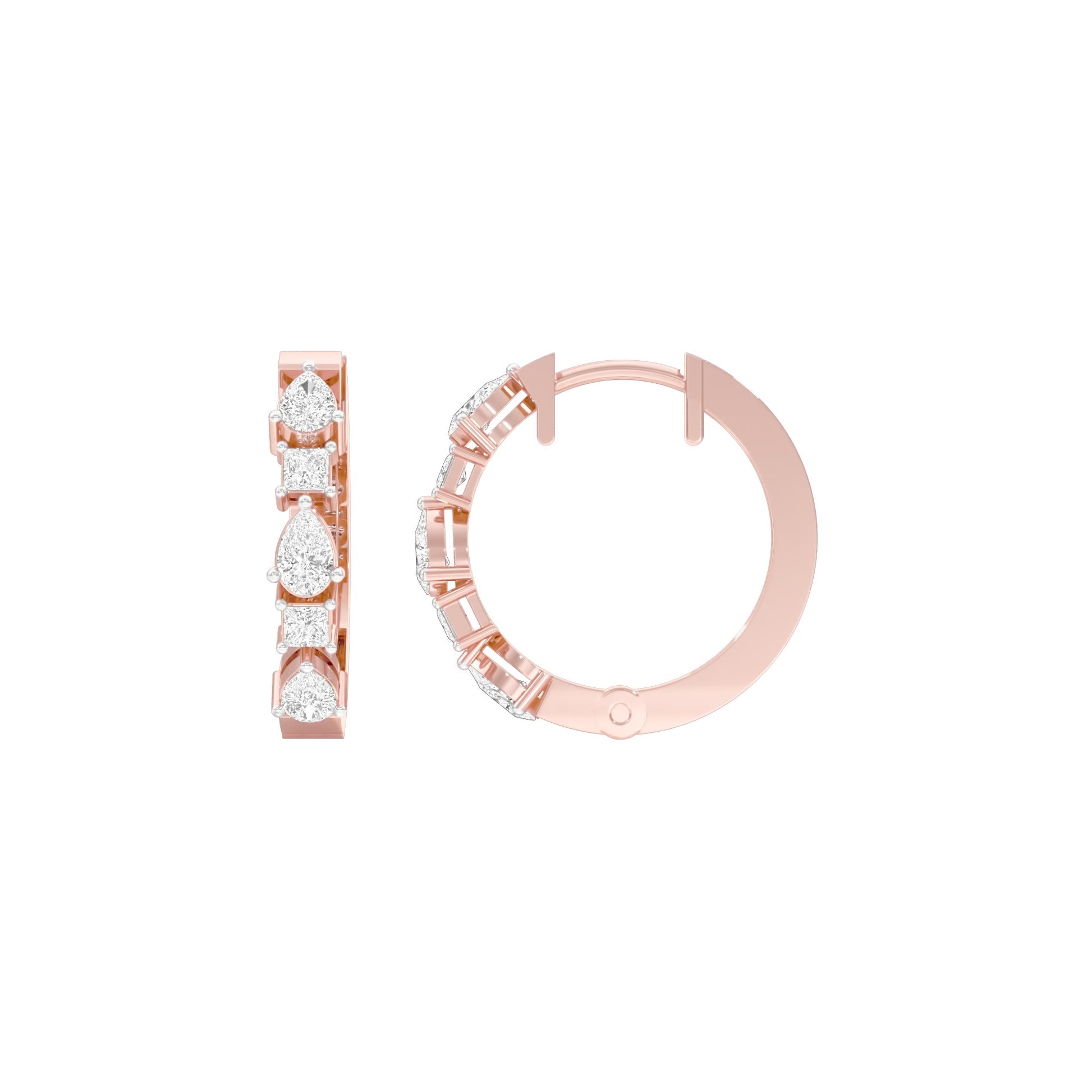 Lumi Stack Diamond Bali Earrings 18 KT / Rose Gold