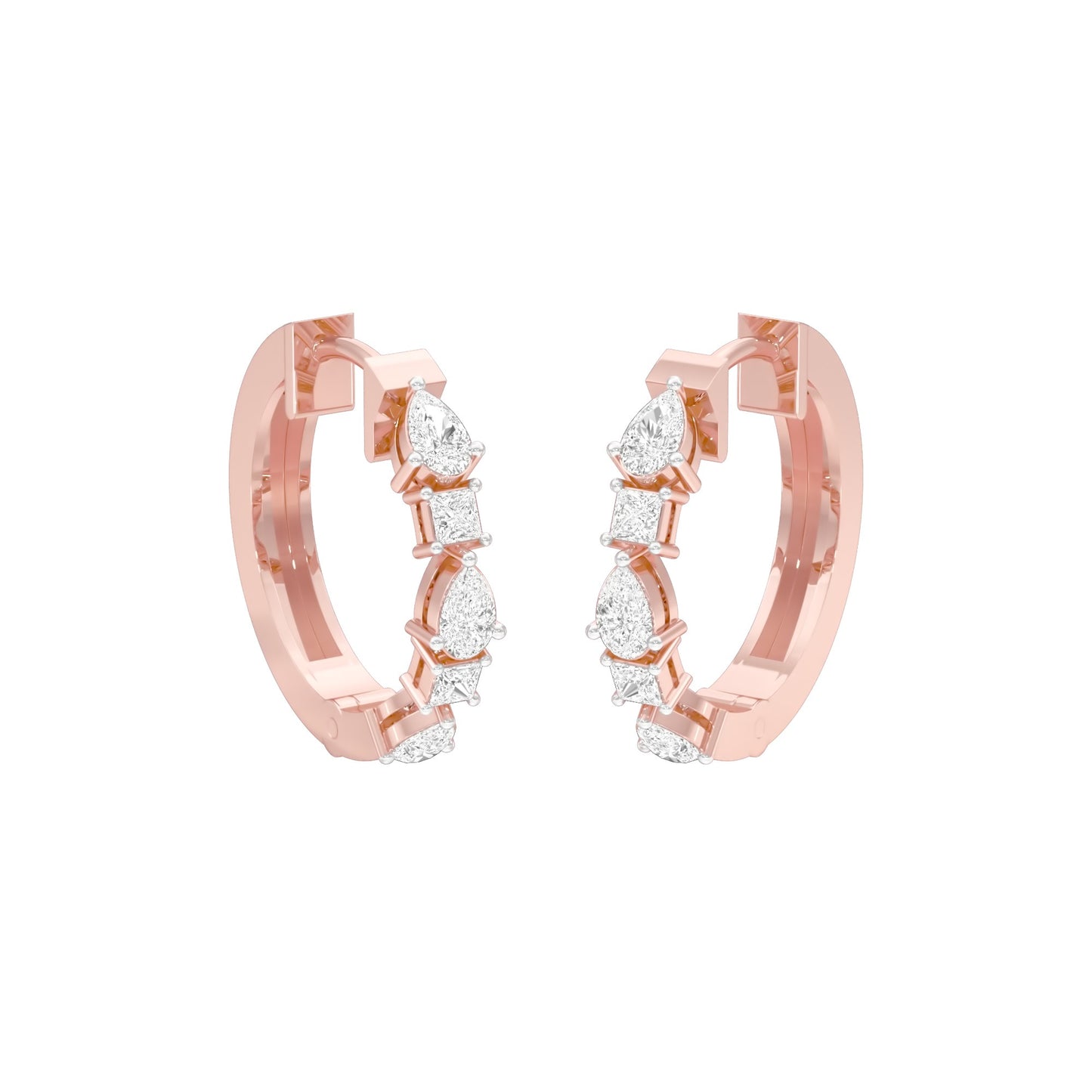 Lumi Stack Diamond Bali Earrings 18 KT / Rose Gold