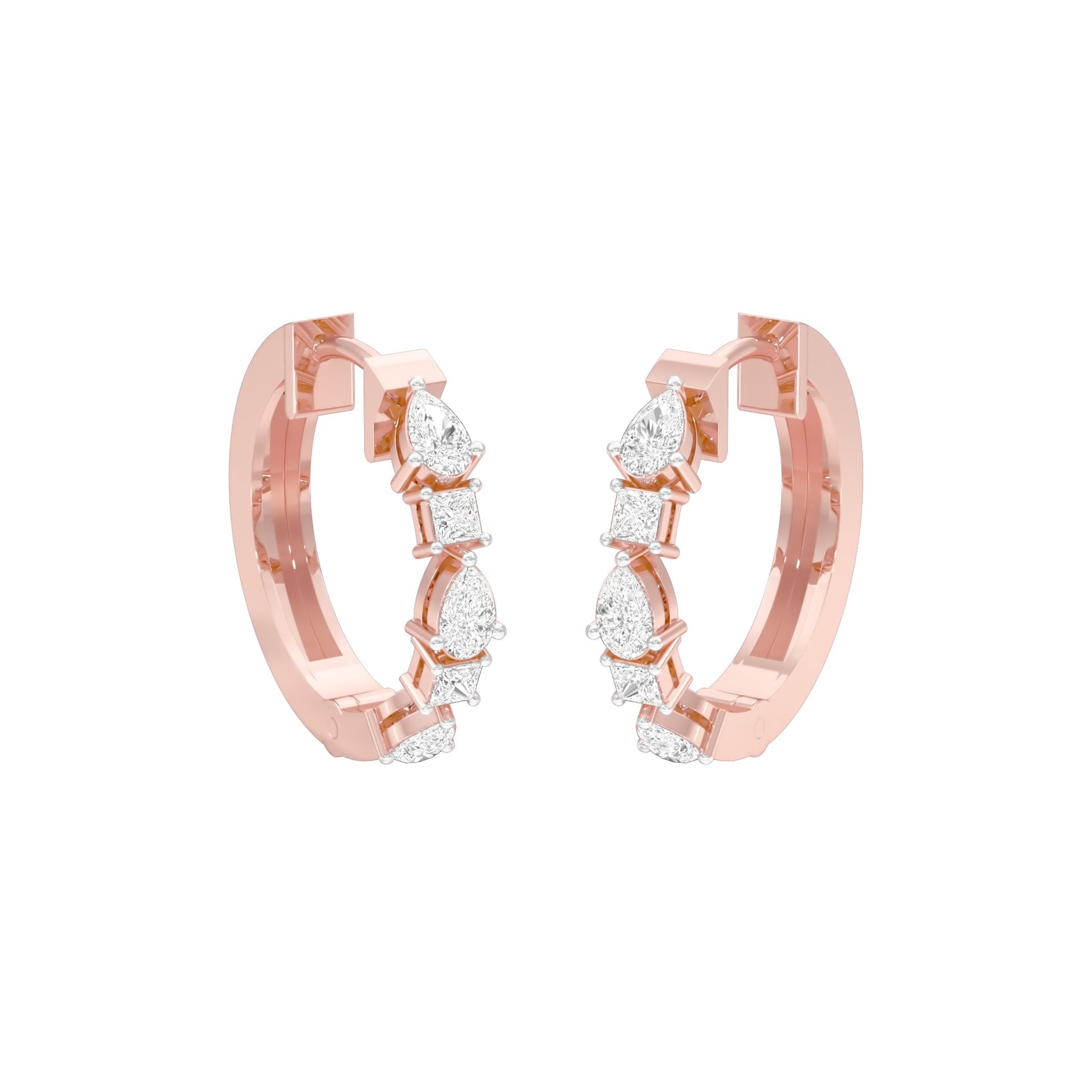 Lumi Stack Diamond Bali Earrings 18 KT / Rose Gold
