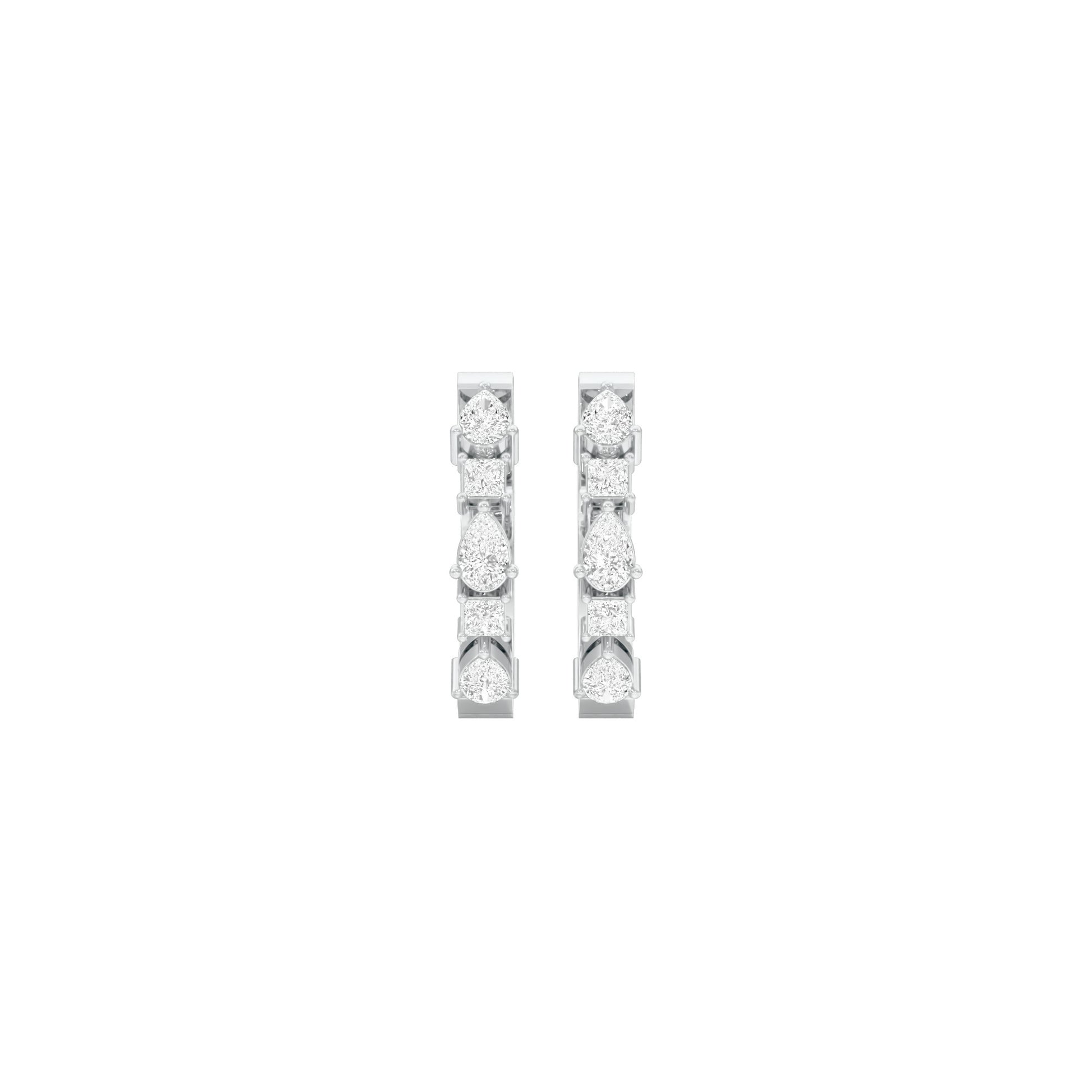 Lumi Stack Diamond Bali Earrings 18 KT / White Gold